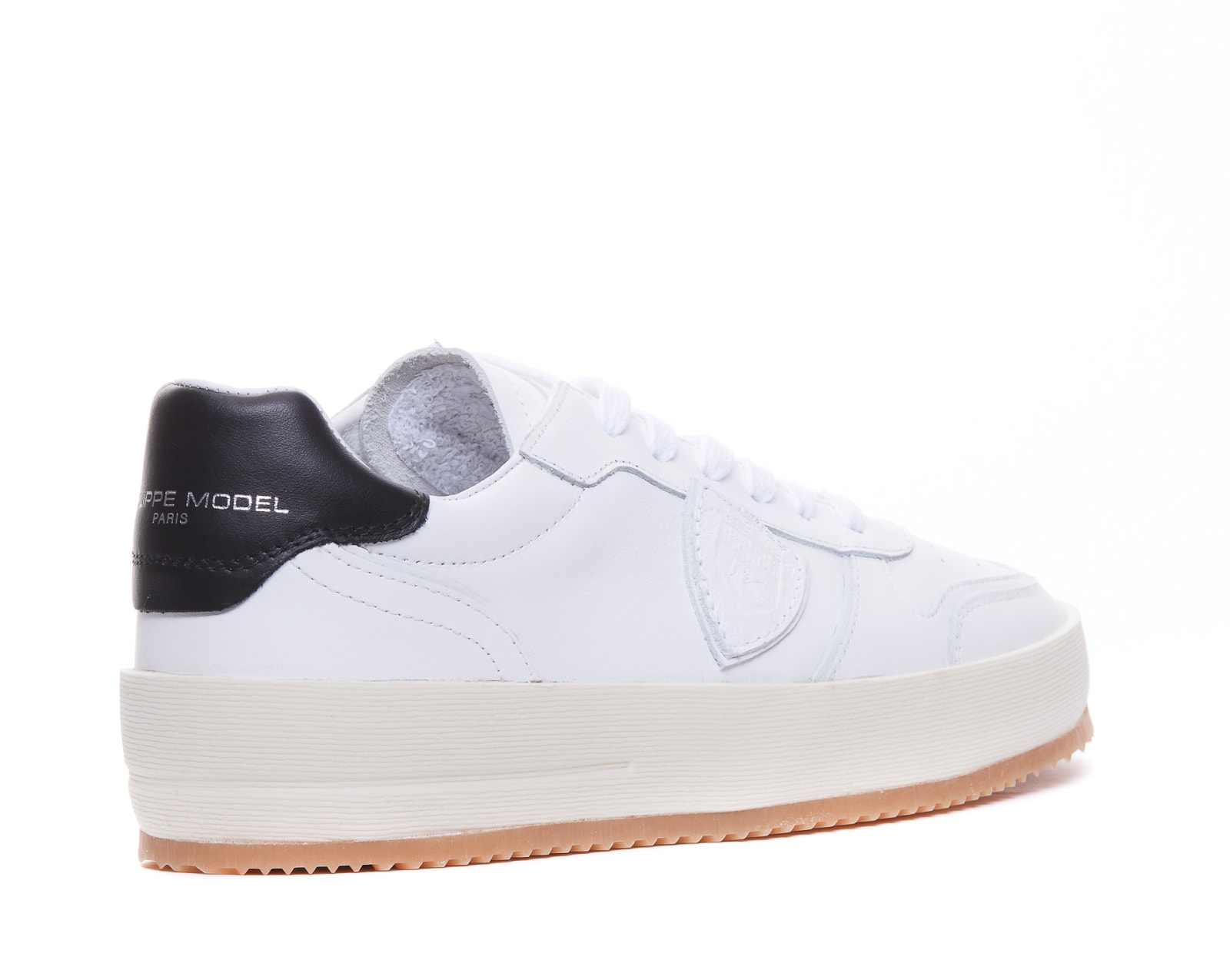 Shop Philippe Model Nice Low Sneakers  In White/black