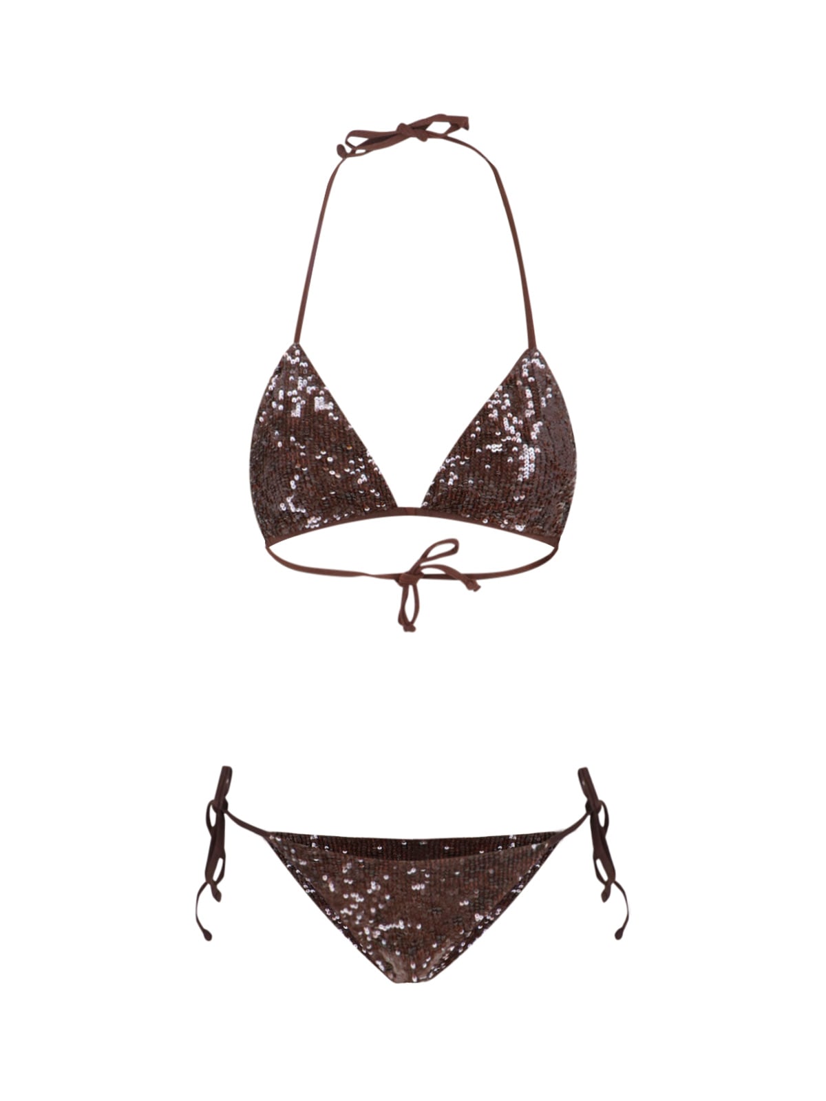 P.a.r.o.s.h Sequin Bikini In Brown