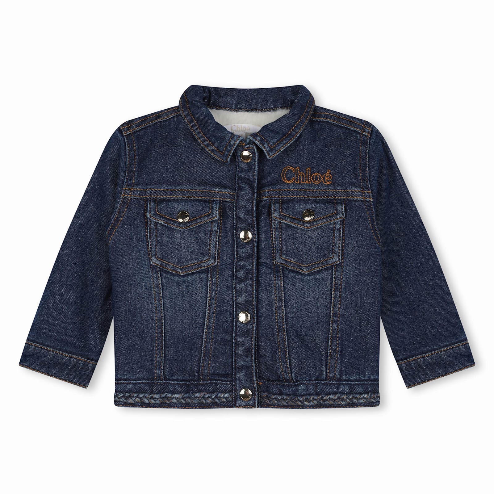 Shop Chloé Jacket With Logo In Blue