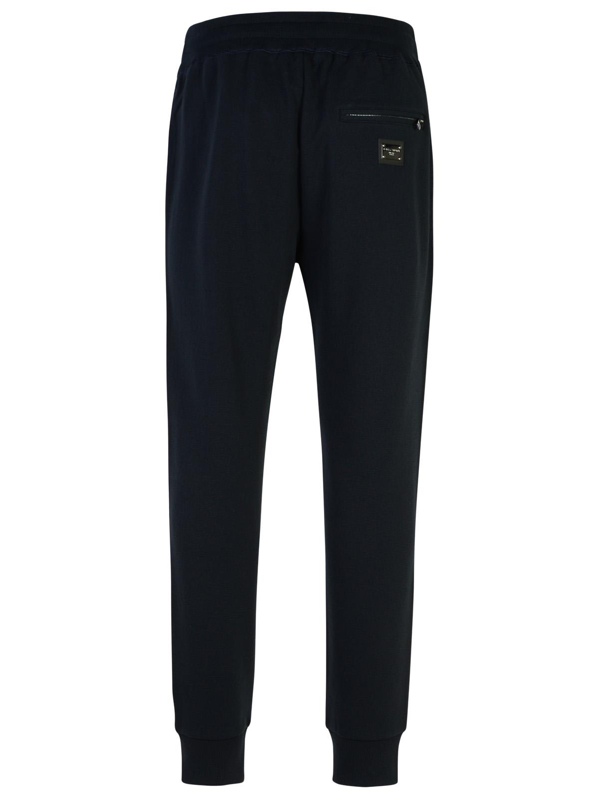 Shop Dolce & Gabbana Jogger Navy Cotton Pants