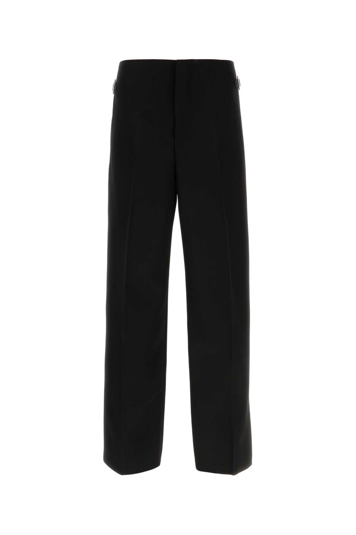 Black Wool Wide-leg Pant