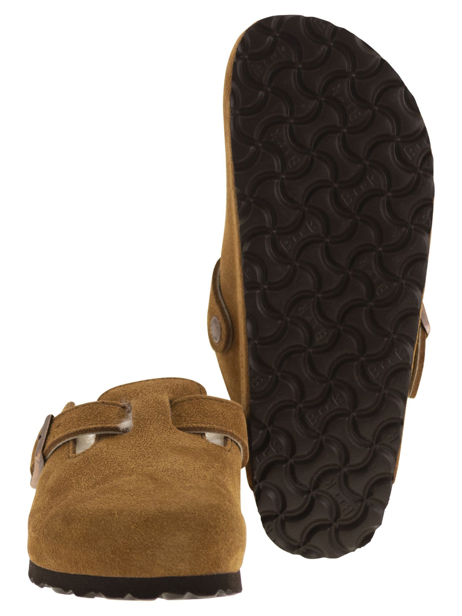 Birkenstock Boston - Sabot With Fur Lining In Brown