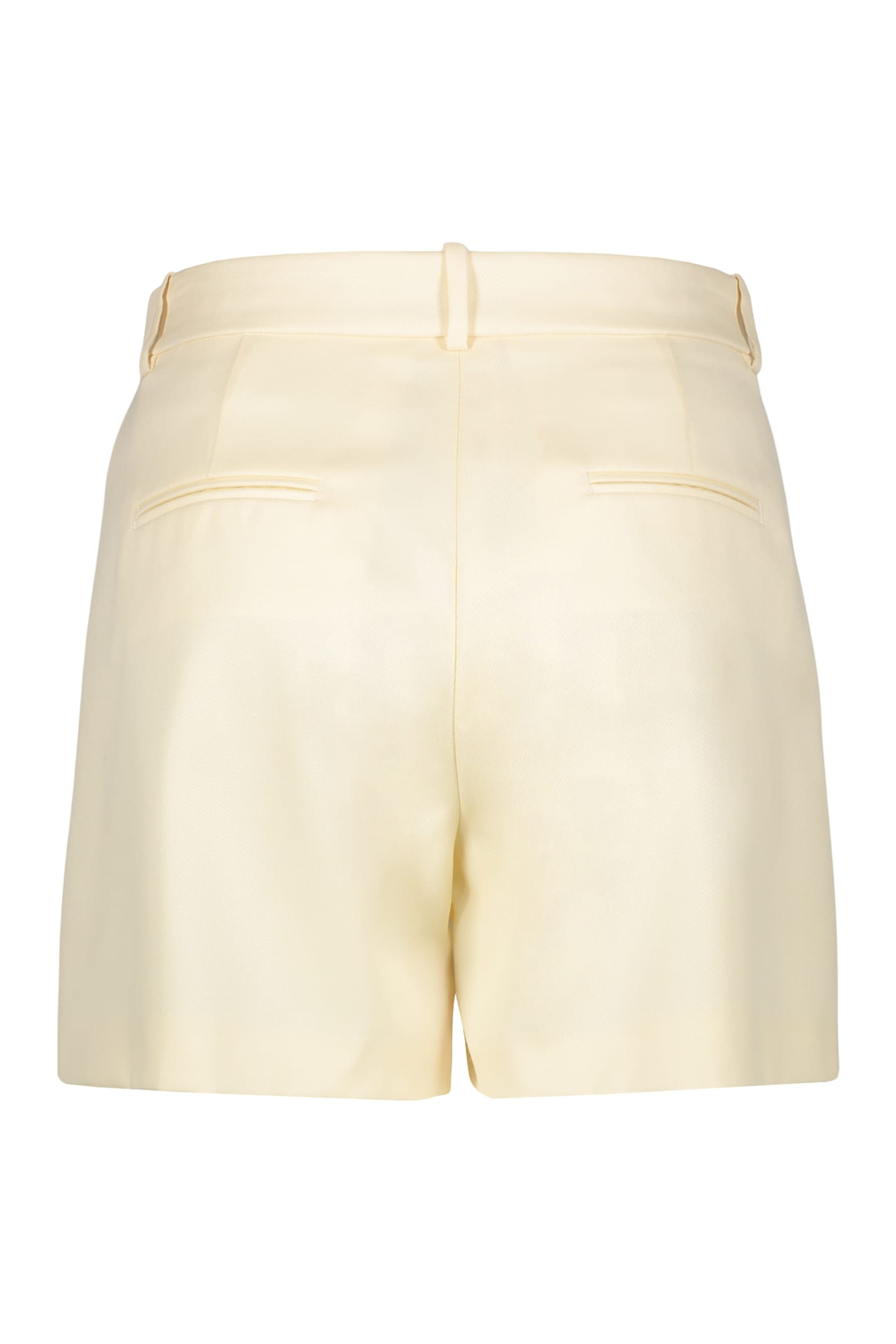 Shop Fabiana Filippi Virgin Wool Shorts In Panna