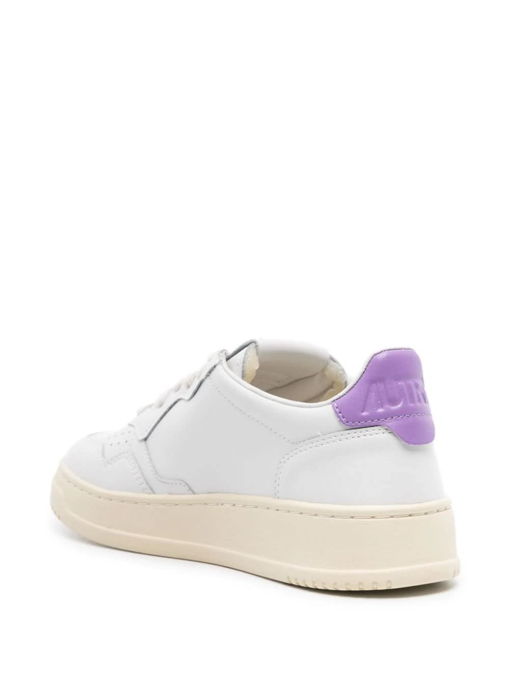 Shop Autry Medalist Low Sneakers In White And Lilac Leather