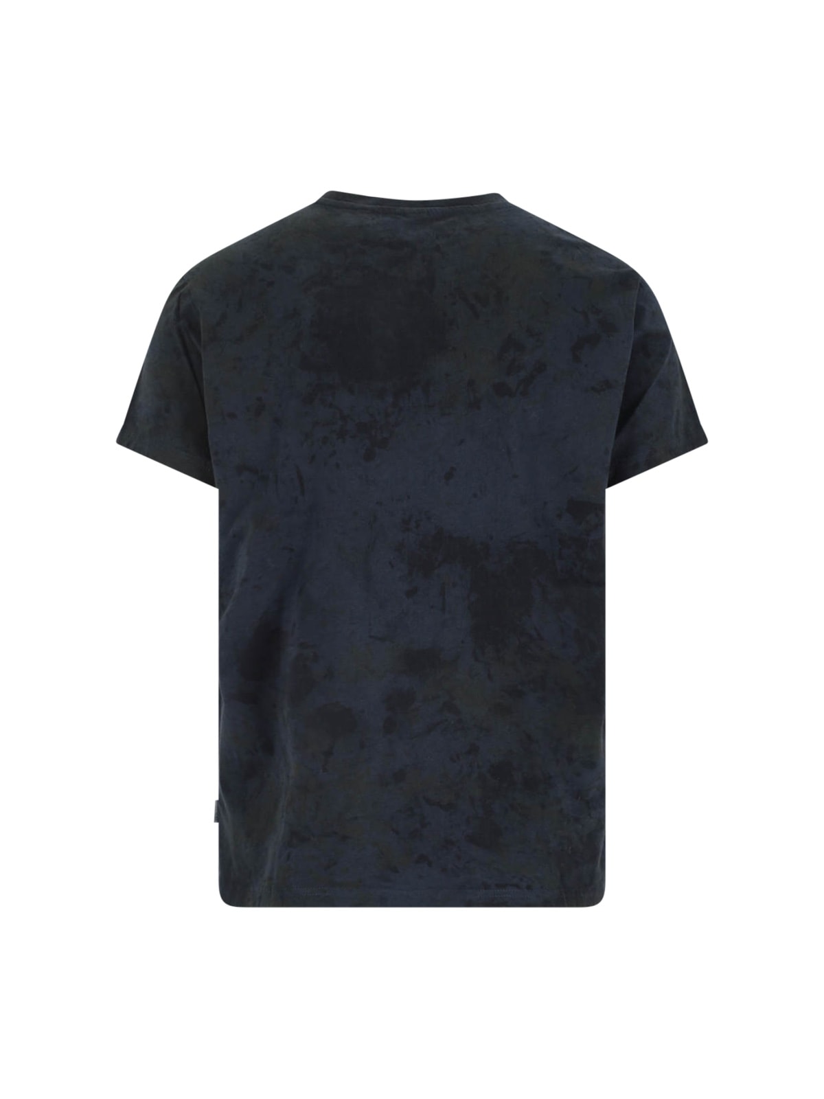 Aspesi Graphic Tie-dye Crew Neck Short Sleeve T-shirt In Blue