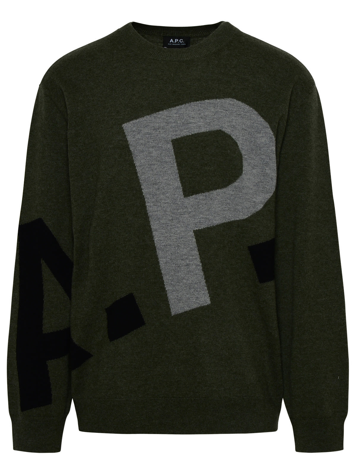 Shop Apc Green Sweater In Virgin Wool
