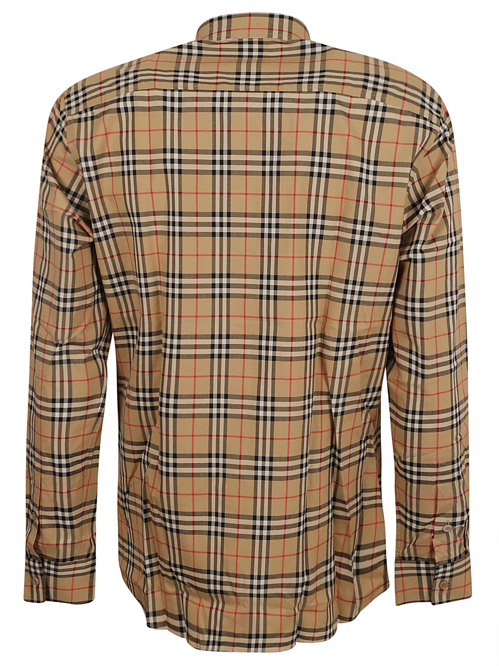 Shop Burberry Check Long-sleeved Shirt In Neutrals