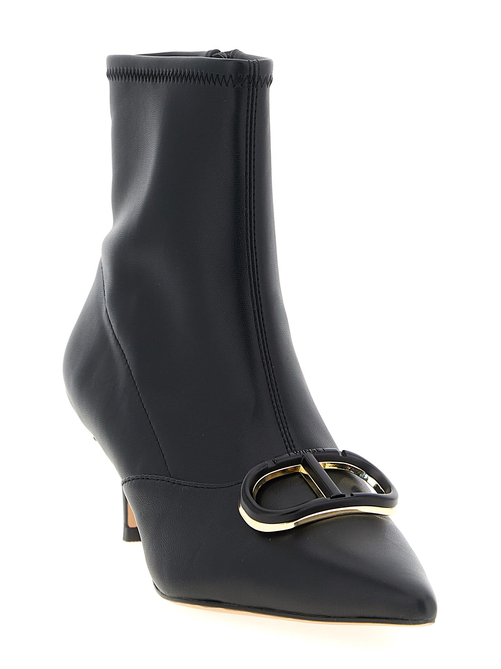 Twinset Twin-set Pointed Toe Ankle Boots In Black