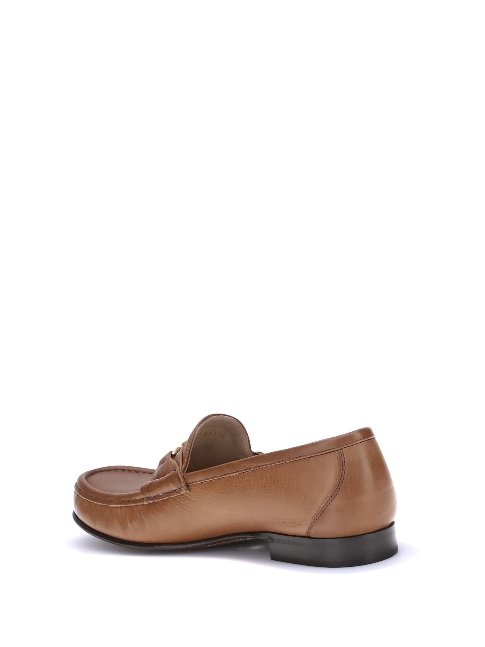 Valentino Vlogo Medallion Leather Loafers In Brown