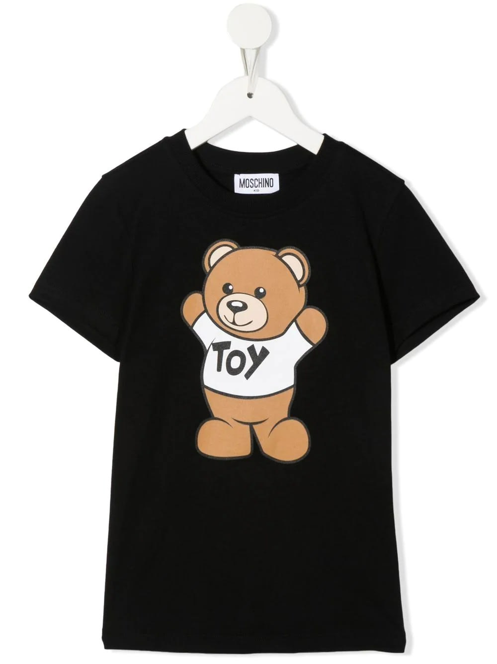 Kids Black T-shirt With Front And Back Moschino Teddy Bear Print