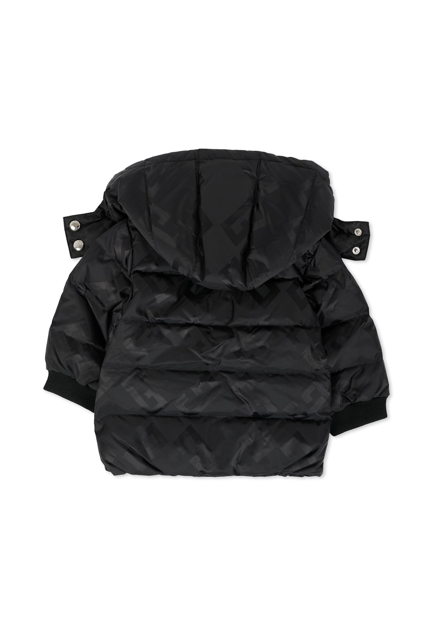 Givenchy Black Down Jacket For Baby Boy With 4g Motif In Black