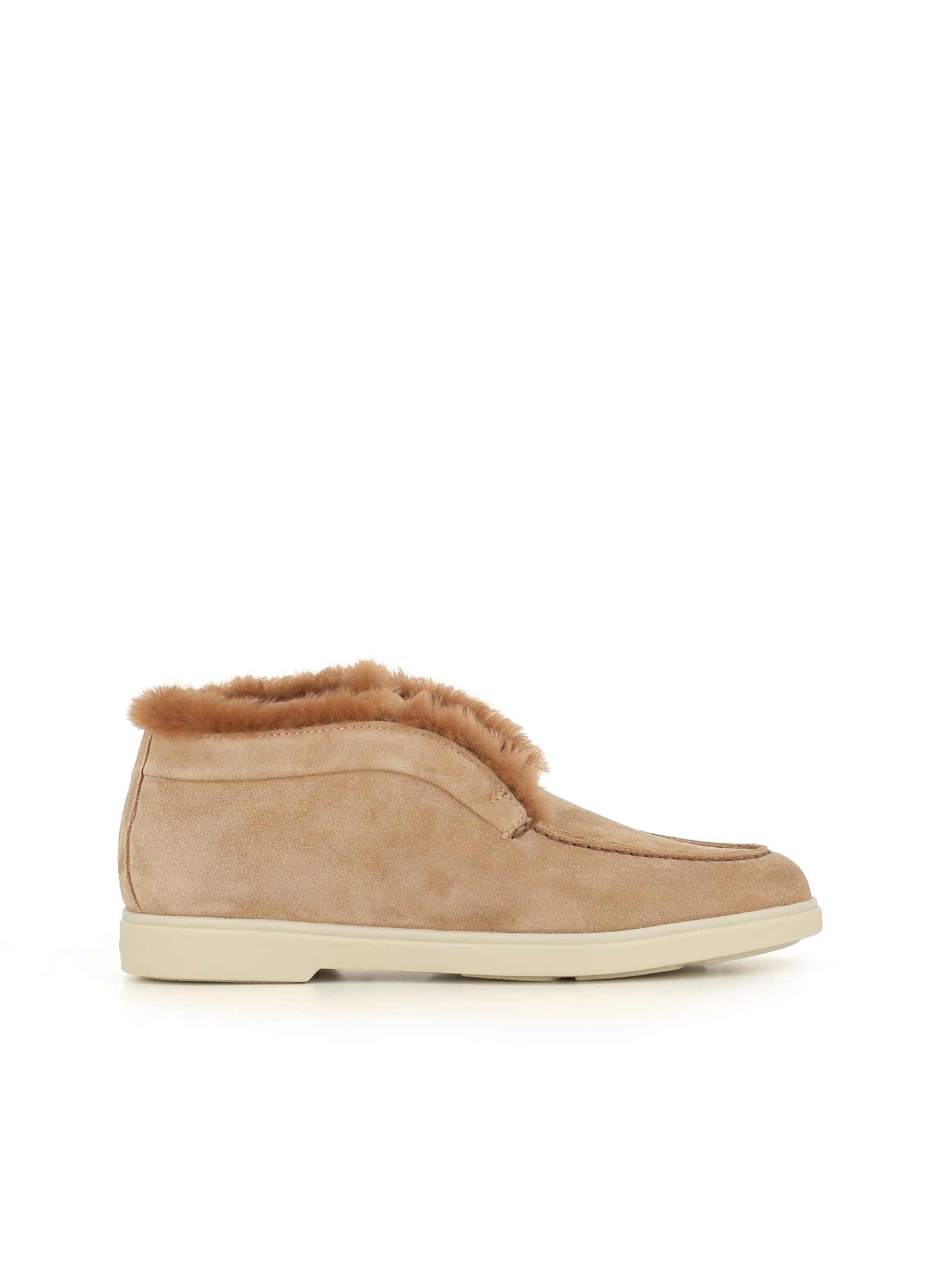 Shop Santoni Desert-boot In Beige