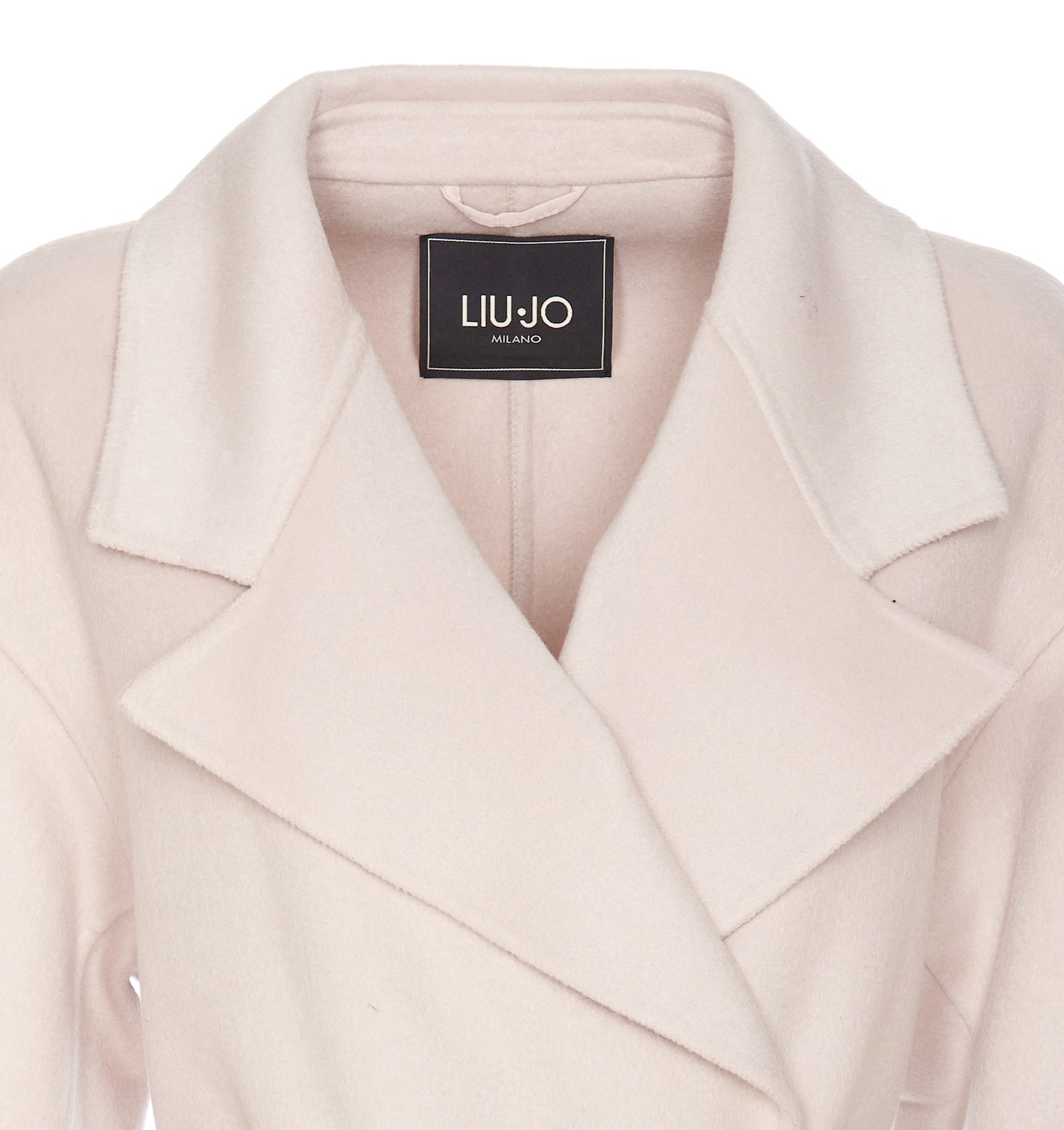 Liu •jo Belted Coat With Long Sleeves In White