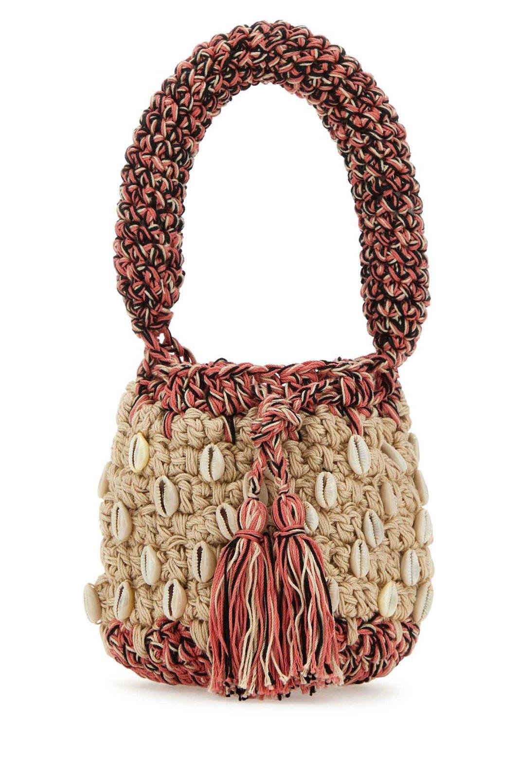 Alanui Crochet Mini Handbag In Beige