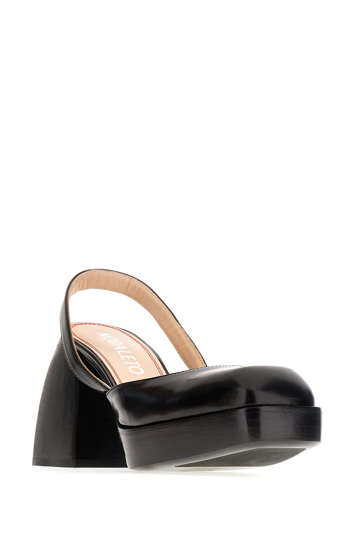 Nodaleto Bulla Jones Glossed-leather Slingback Platform Pumps In Black Glassed