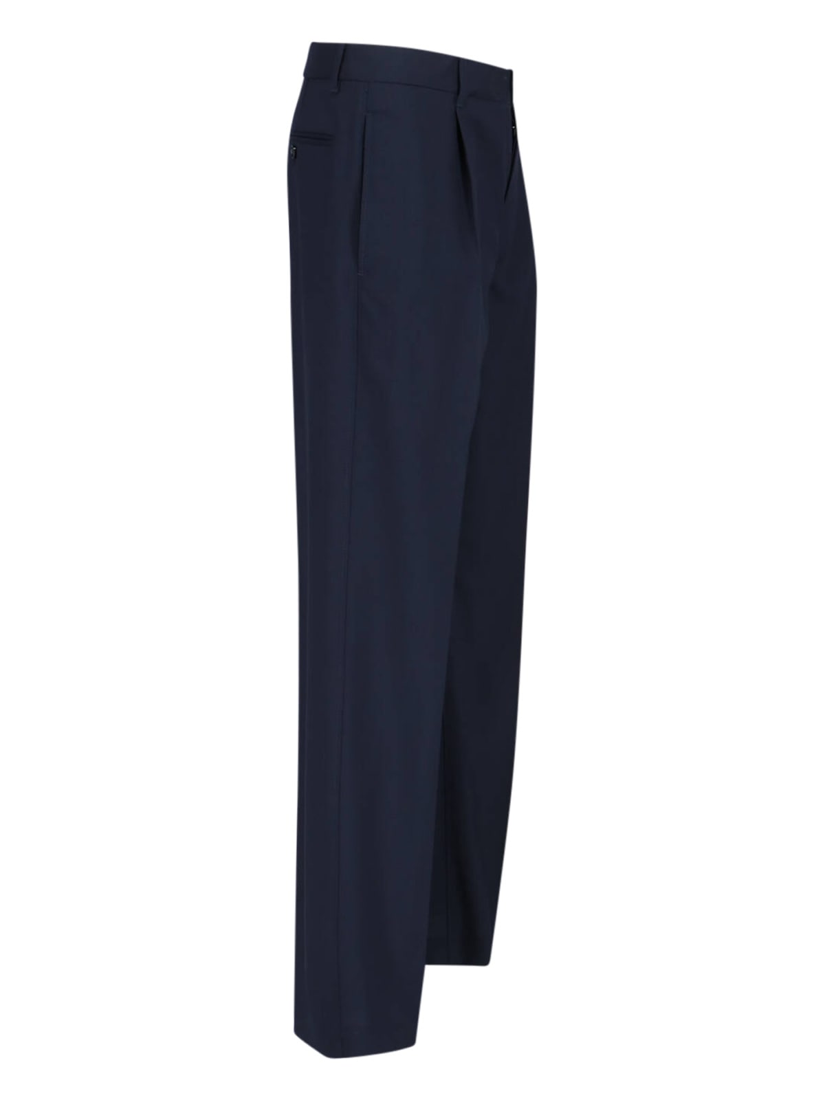 Shop Marni Virgin Wool Straight Pants In Blue