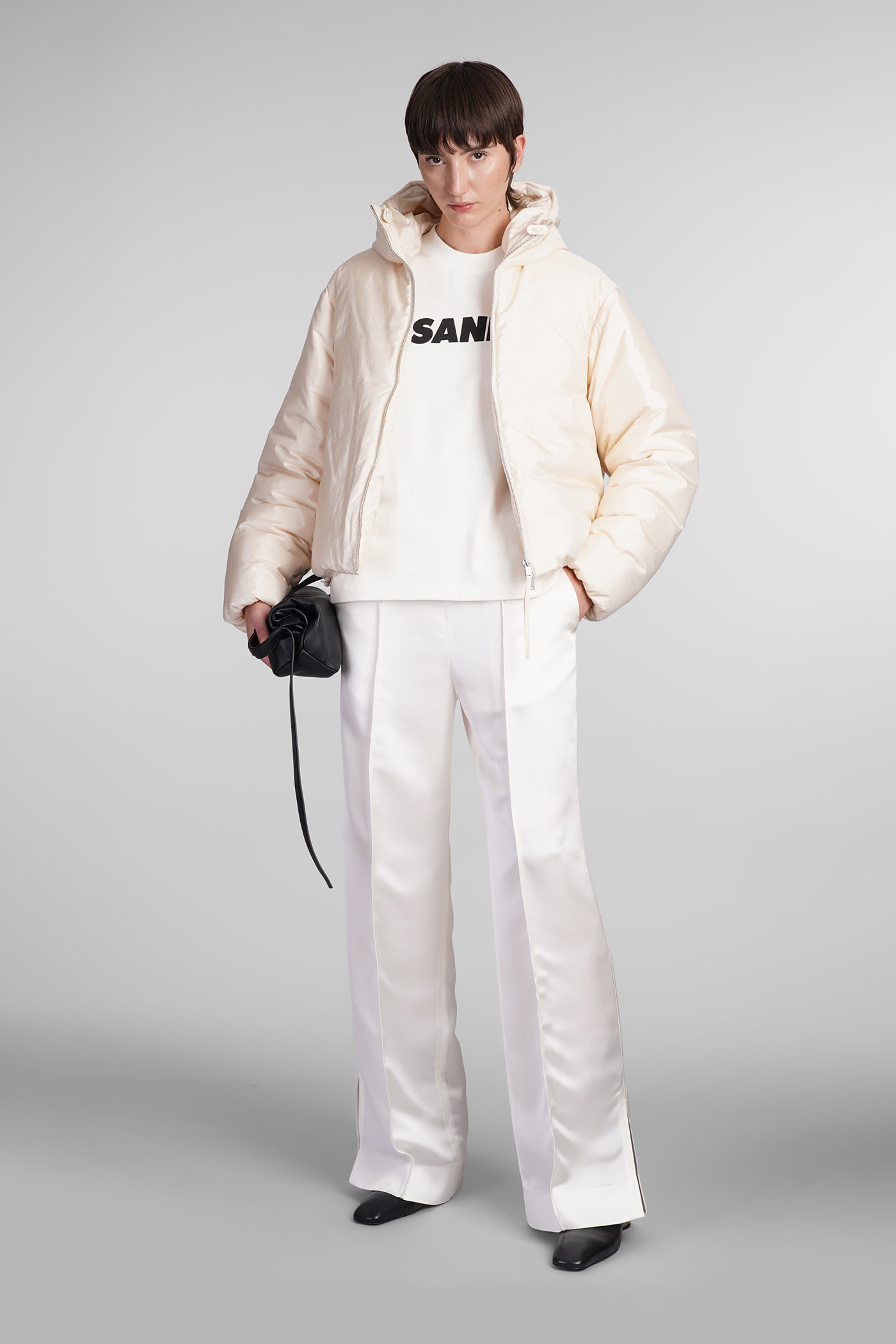 Shop Jil Sander Pants In White Polyamide Polyester