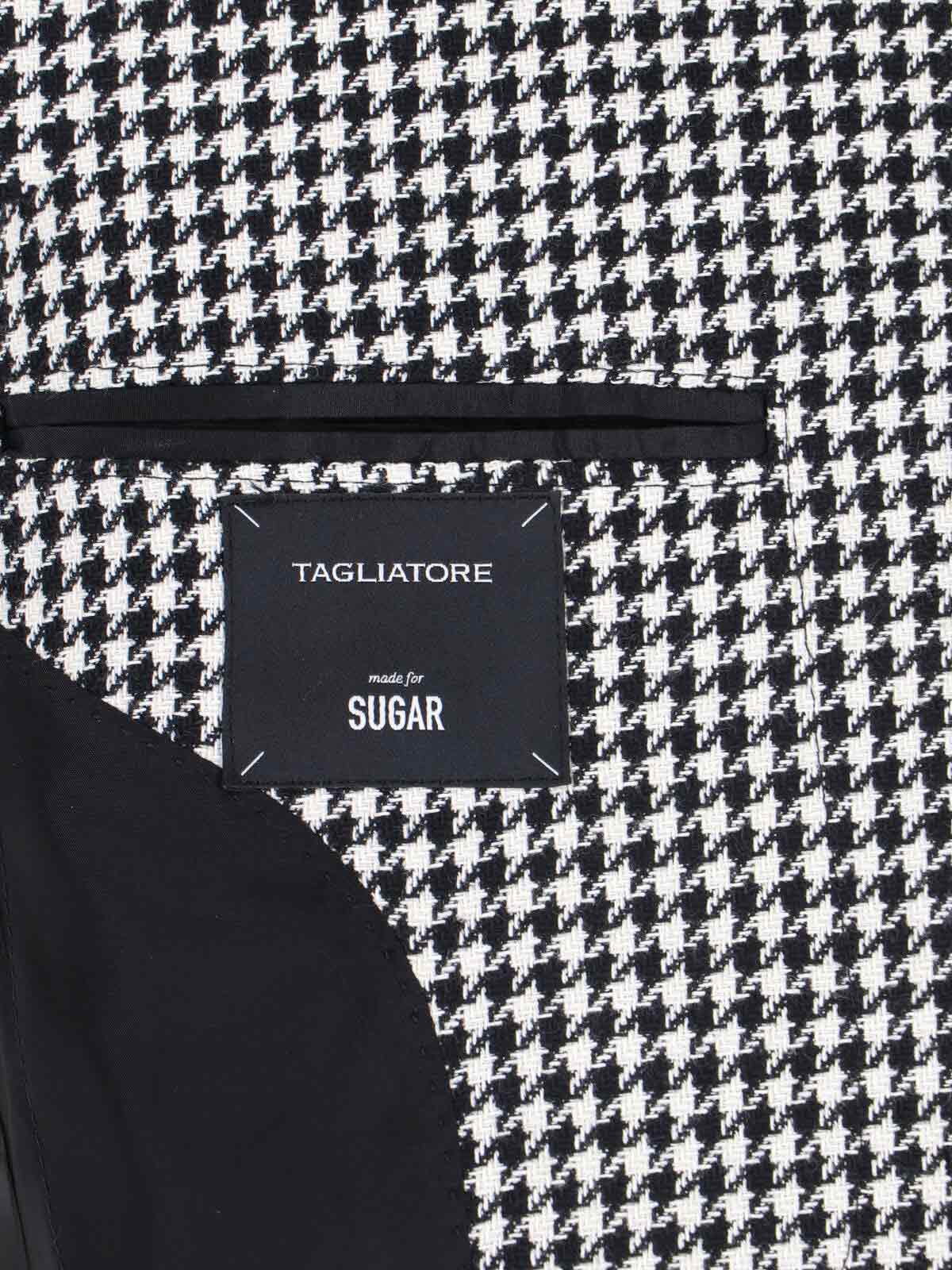 Tagliatore Houndstooth Blazer Long Sleeves In White