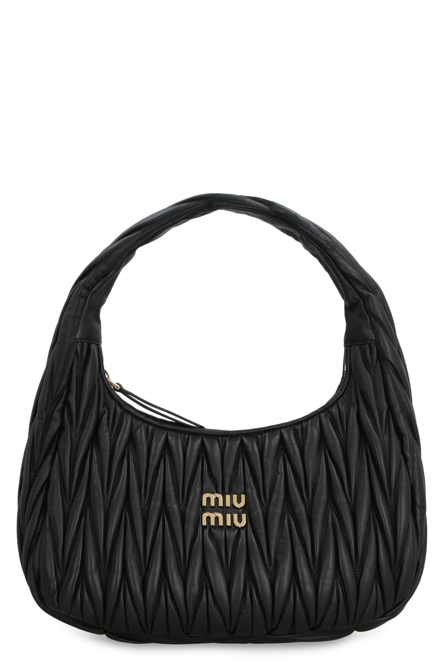 Miu Miu Wander Hobo Bag In Black