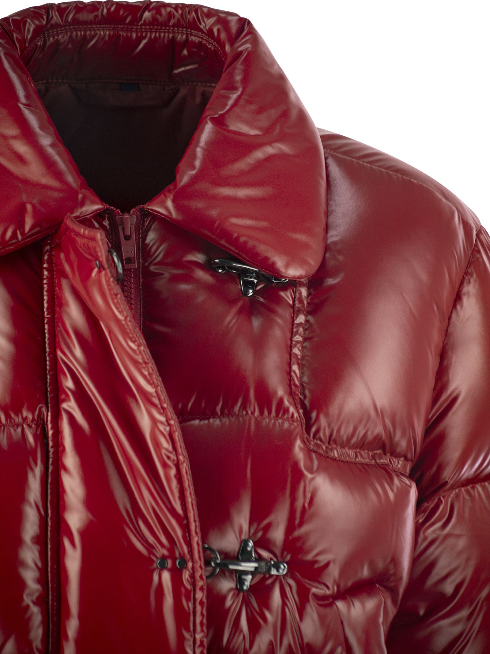 Fay 3 Hooks Cropped Down Jacket In Red