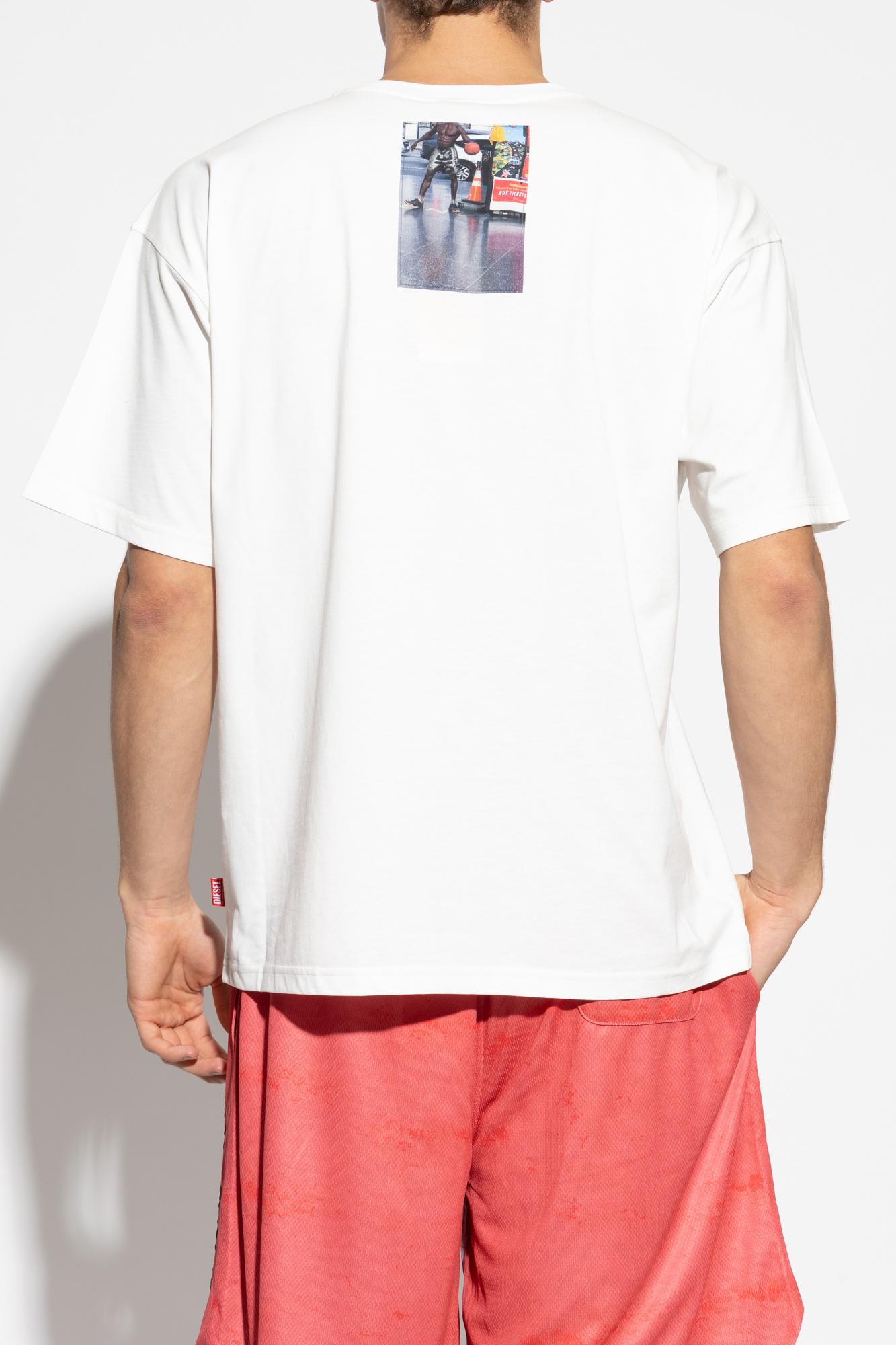 Diesel Mens 141 T-boxt-t3 Graphic-patch Cotton-jersey T-shirt In White