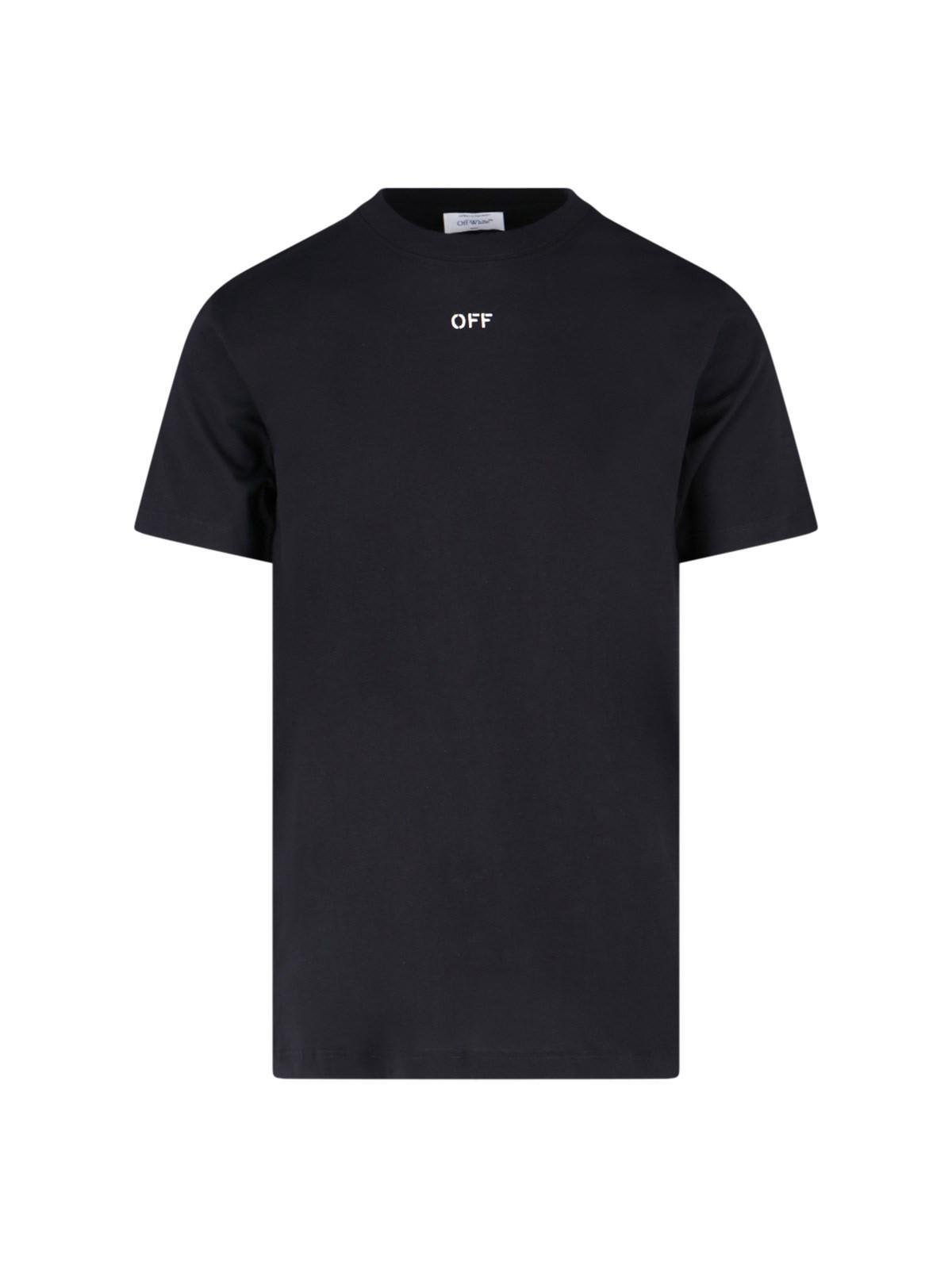 Shop Off-white Back Embroidery T-shirt In Black