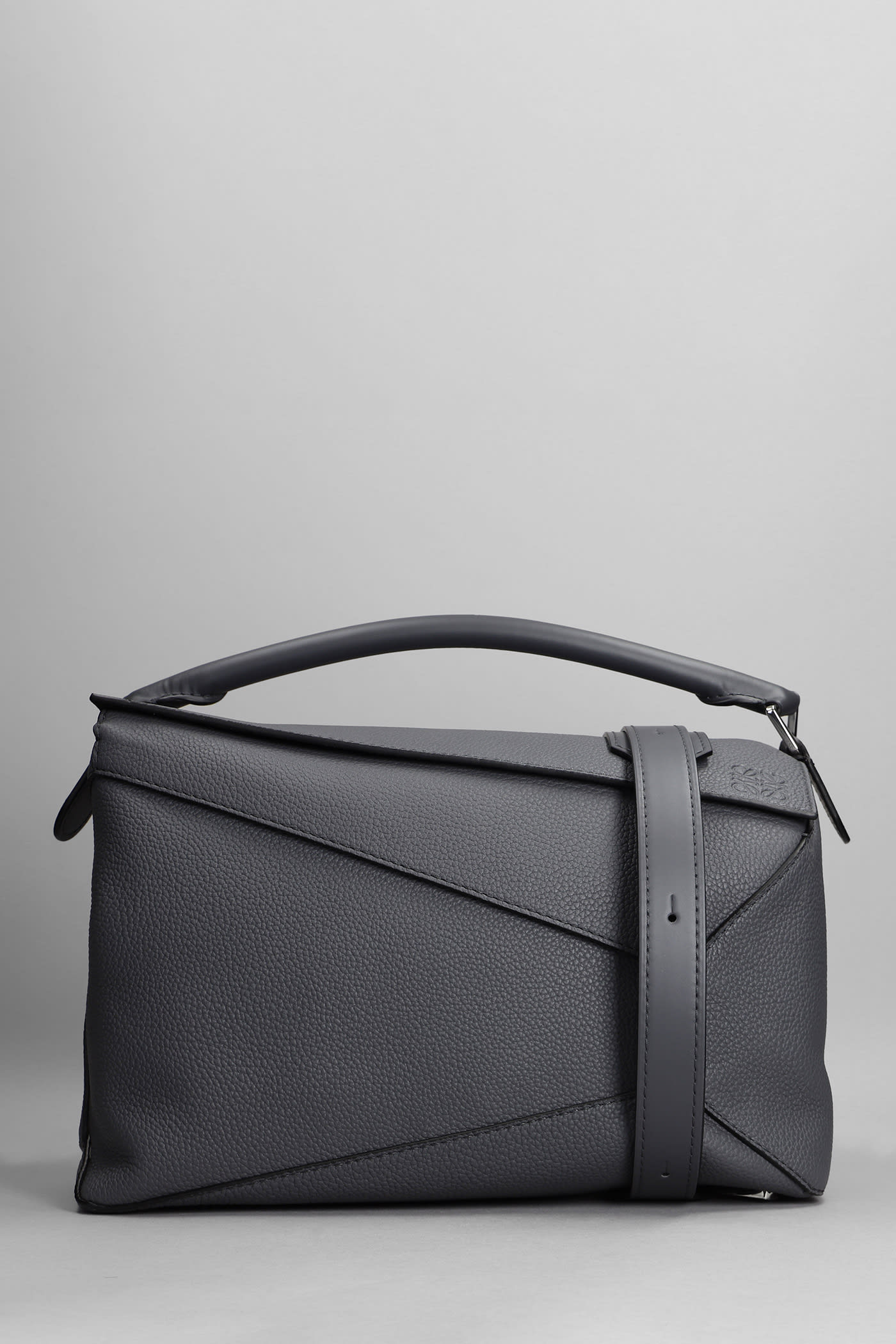 Loewe Edge Grande Hand Bag In Grey Leather