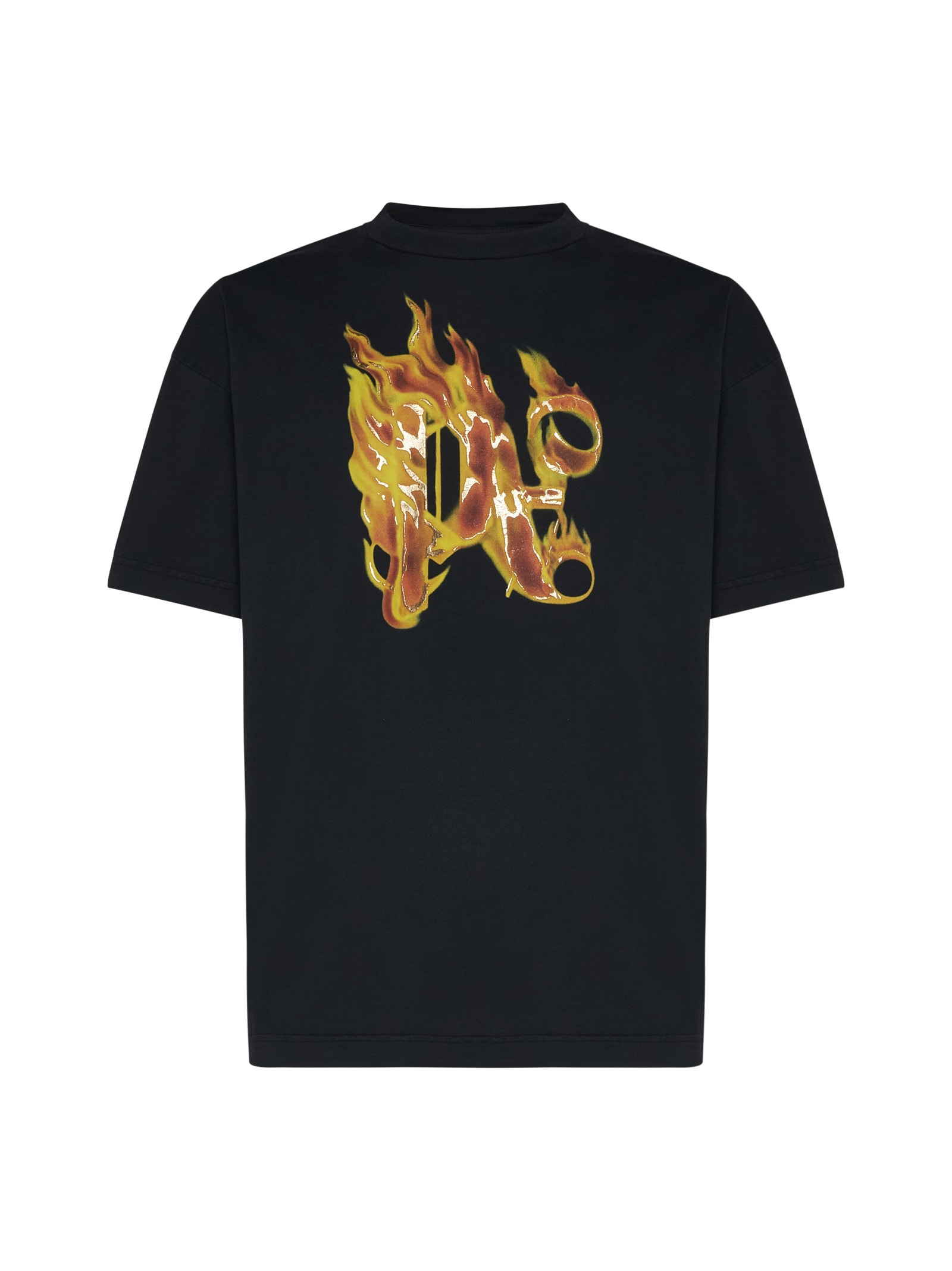 Palm Angels T-shirt In Black Gold