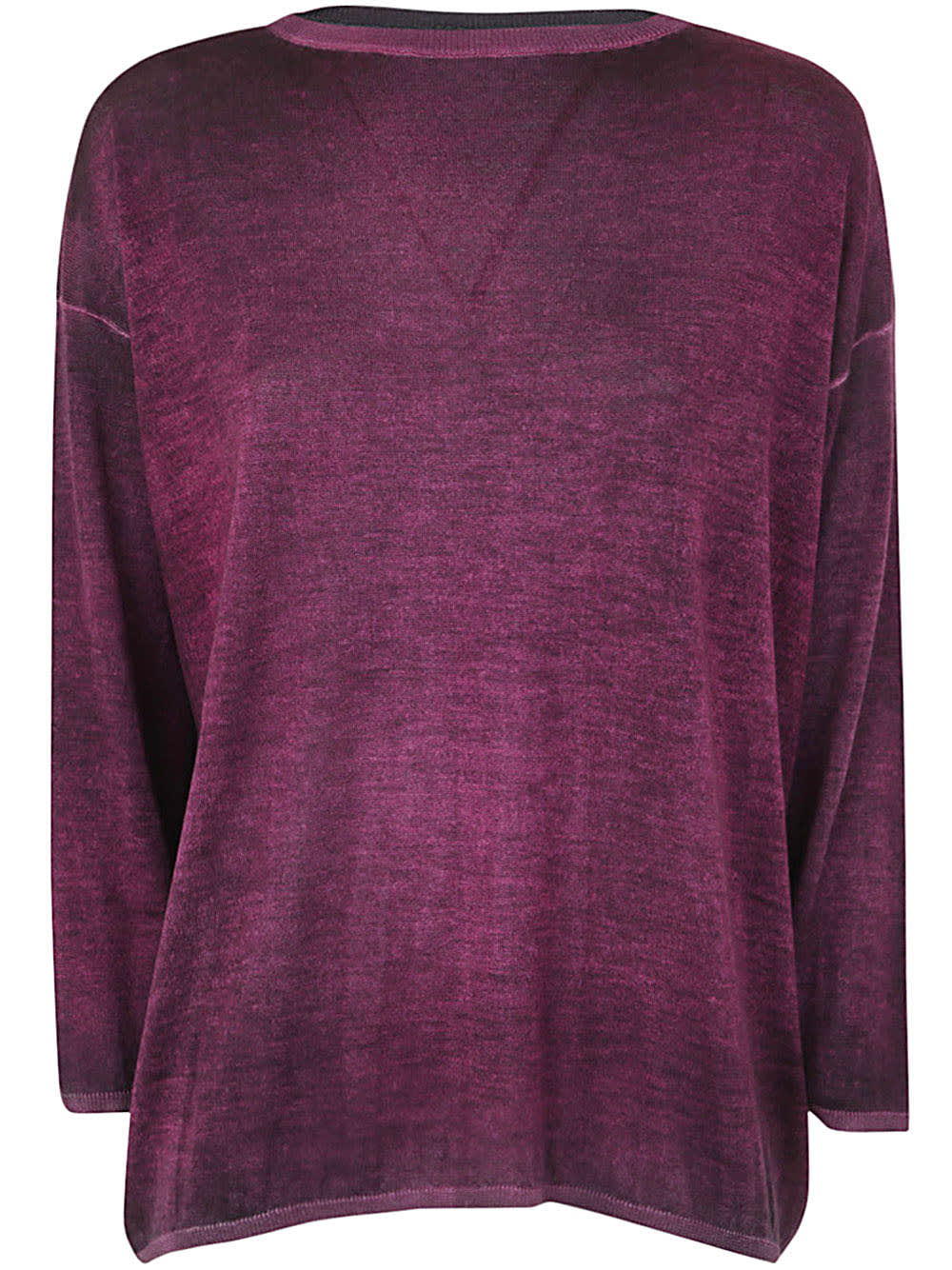 Round Neck Fitted Off Gauge Pullover