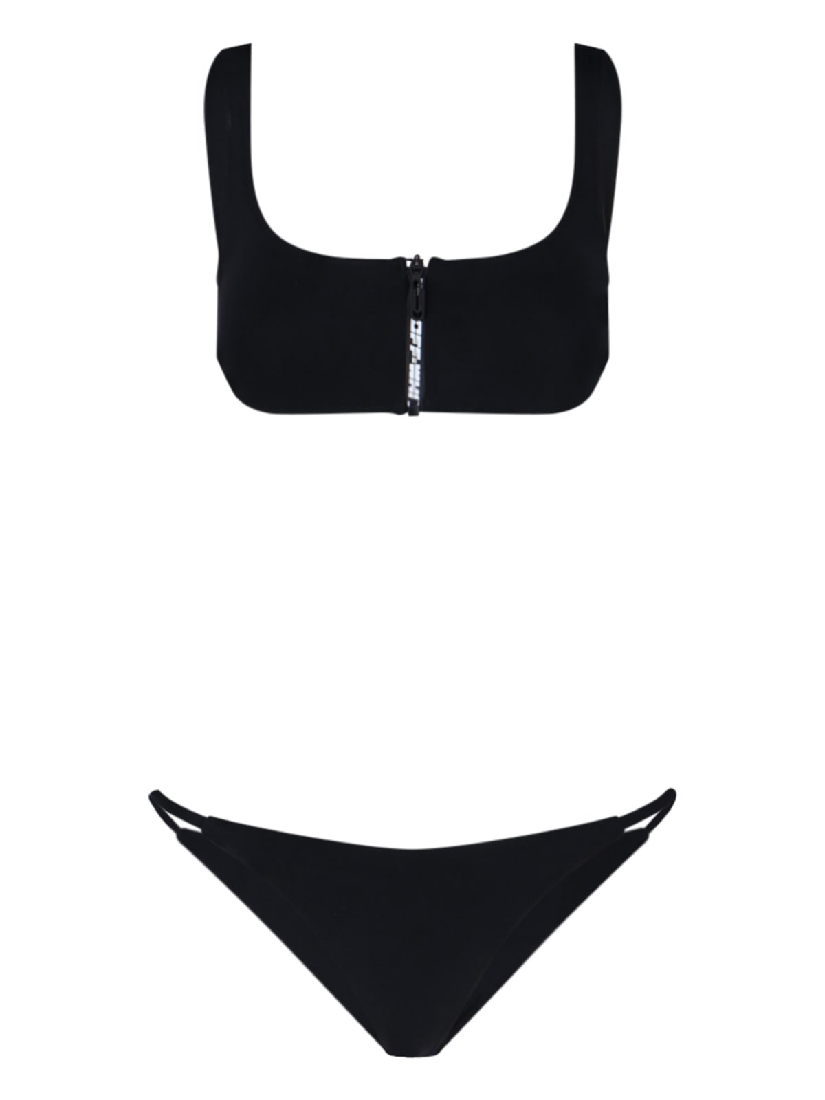 Off-white Zip Detail Bikini In Black