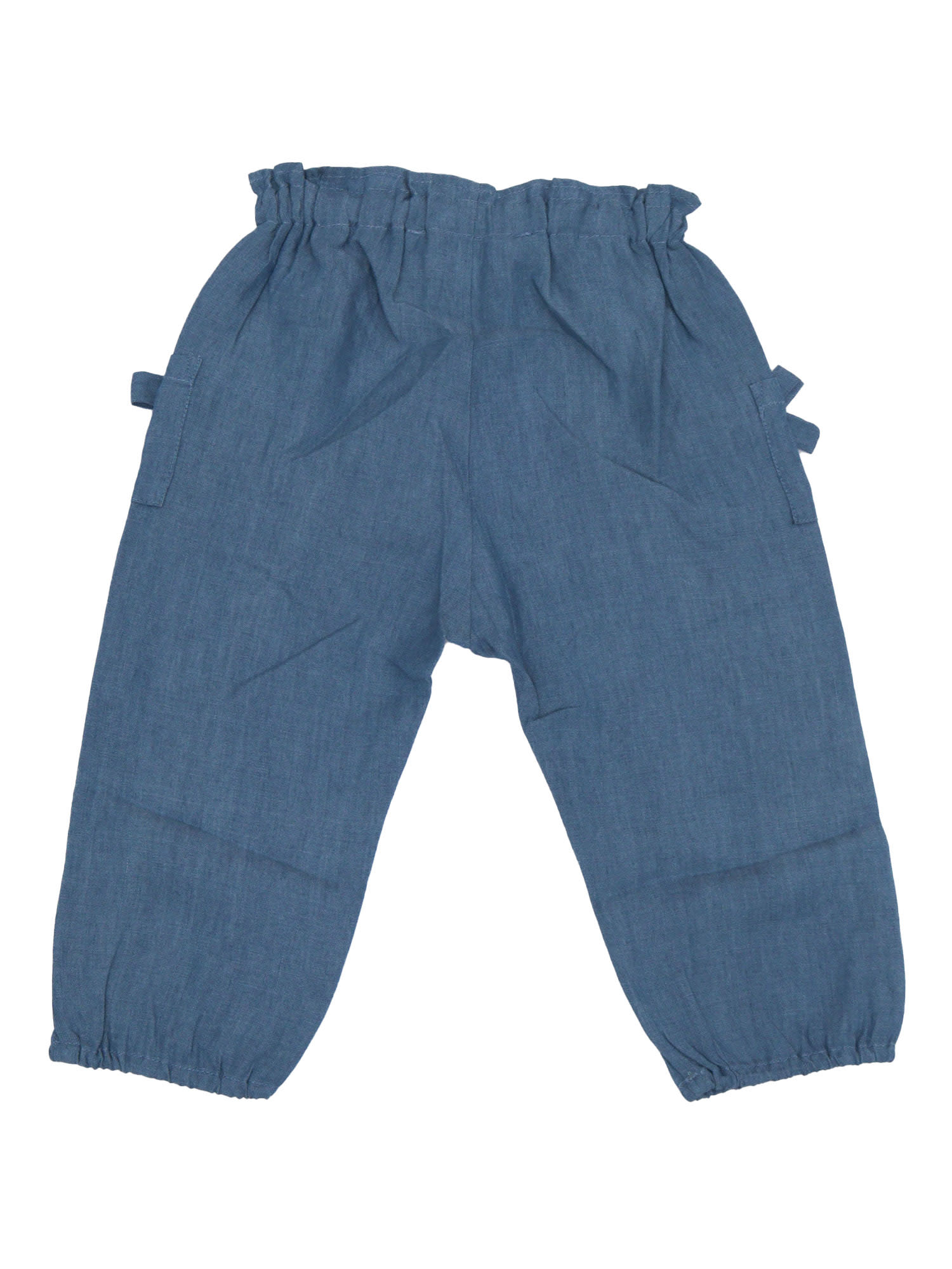 Tartine Et Chocolat Bow-embellished Elastic-waist Trousers In Blue