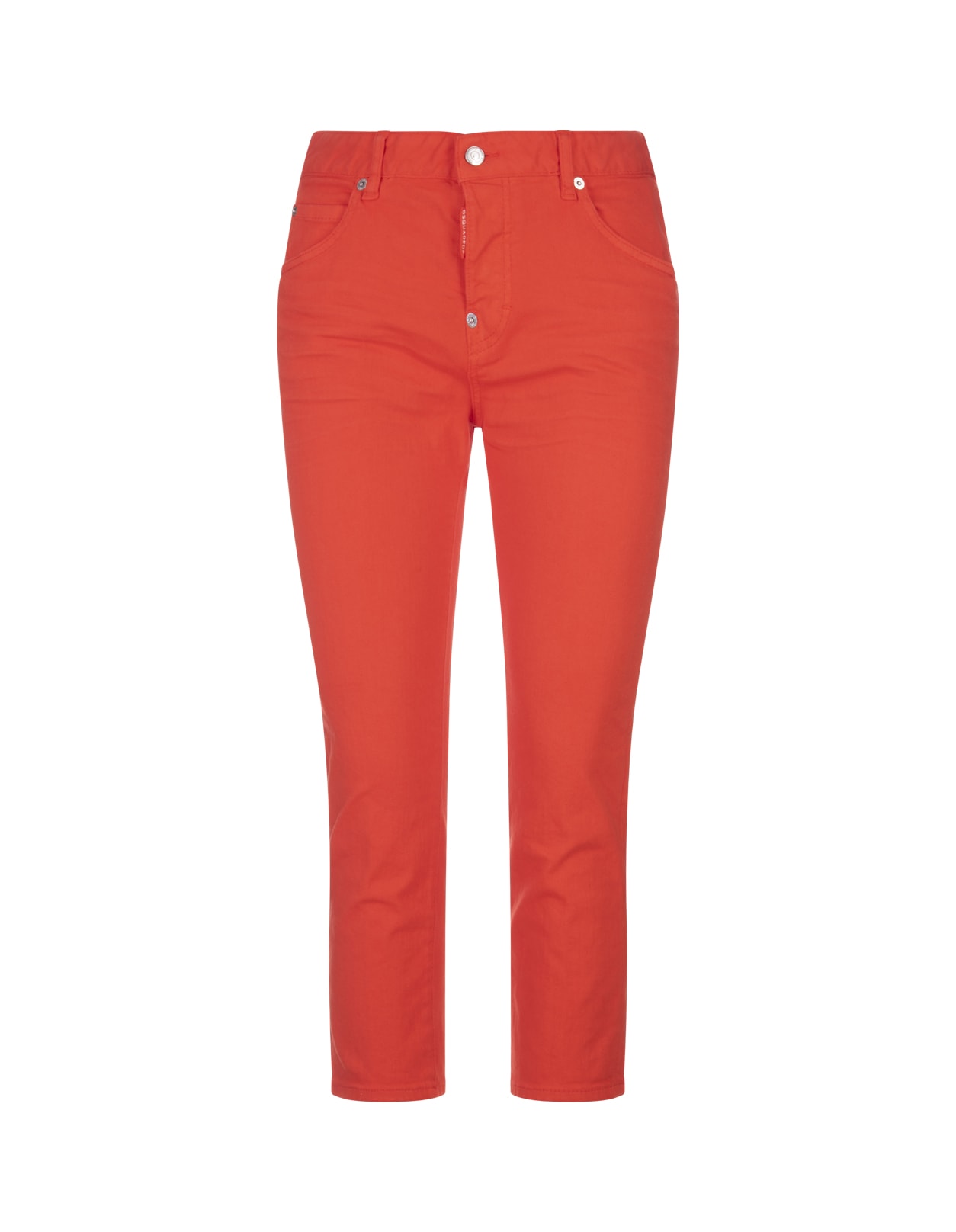 Dsquared2 Woman Orange Cropped Dyed Cool Girl Jeans