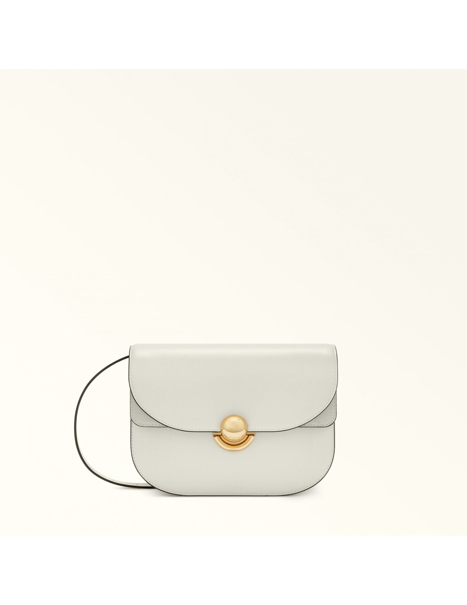 Furla Sfera S Shoulder Bag In Cream Colour Leather