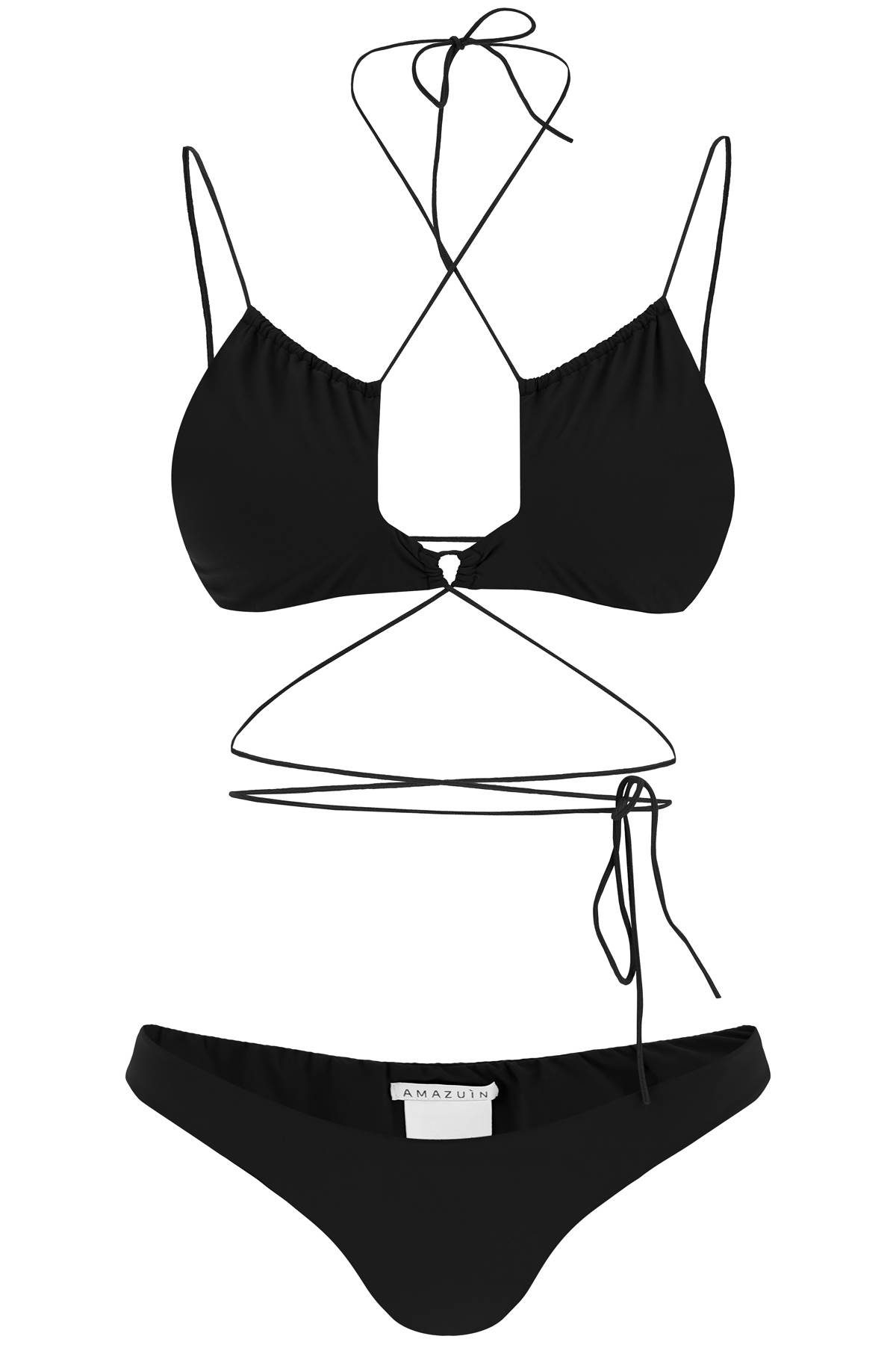 Amazuìn Emy Bikini Set In Deep Black (black) | ModeSens