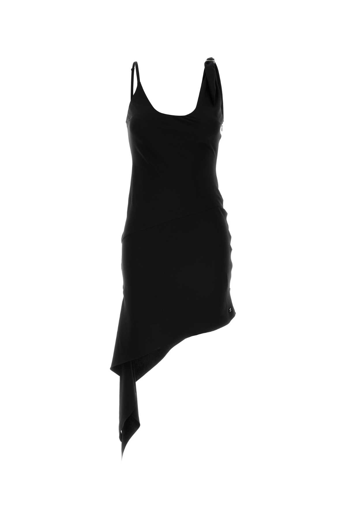 Courrèges Knot Asymmetric Midi Dress In Black