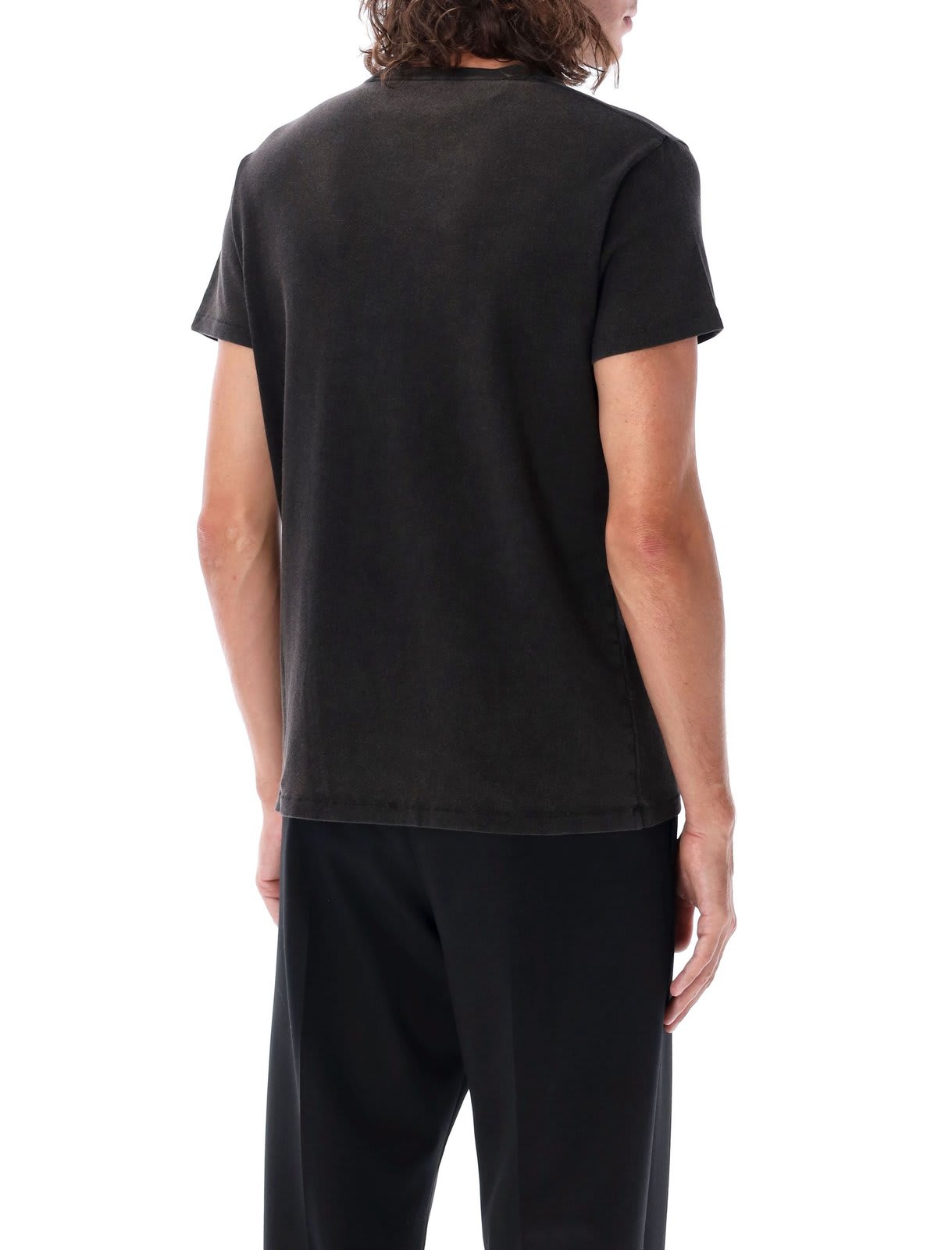 Shop Tom Ford Cold Dye Crewneck T-shirt In Charcoal