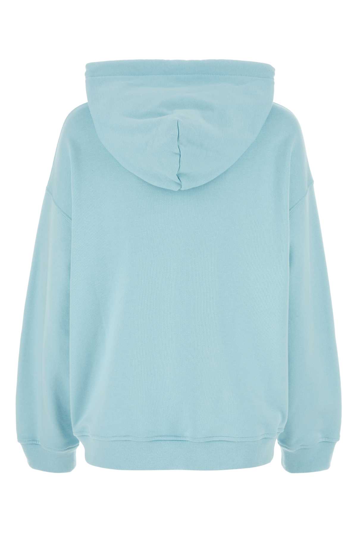 Shop Versace Light-blue Cotton Oversize Sweatshirt In Palebluebianco