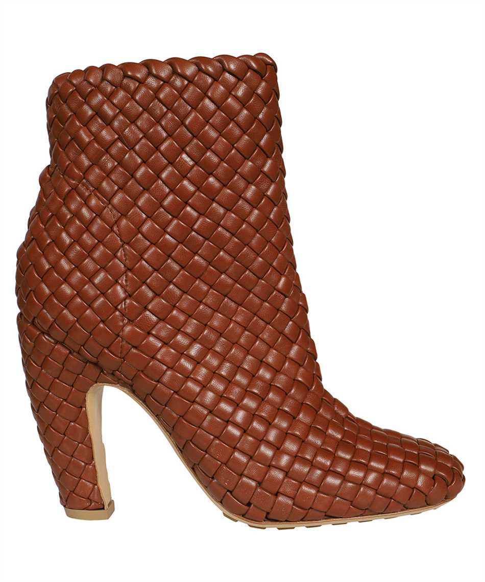 Shop Bottega Veneta Canalazzo Heel Leather Ankle Boots In Brown