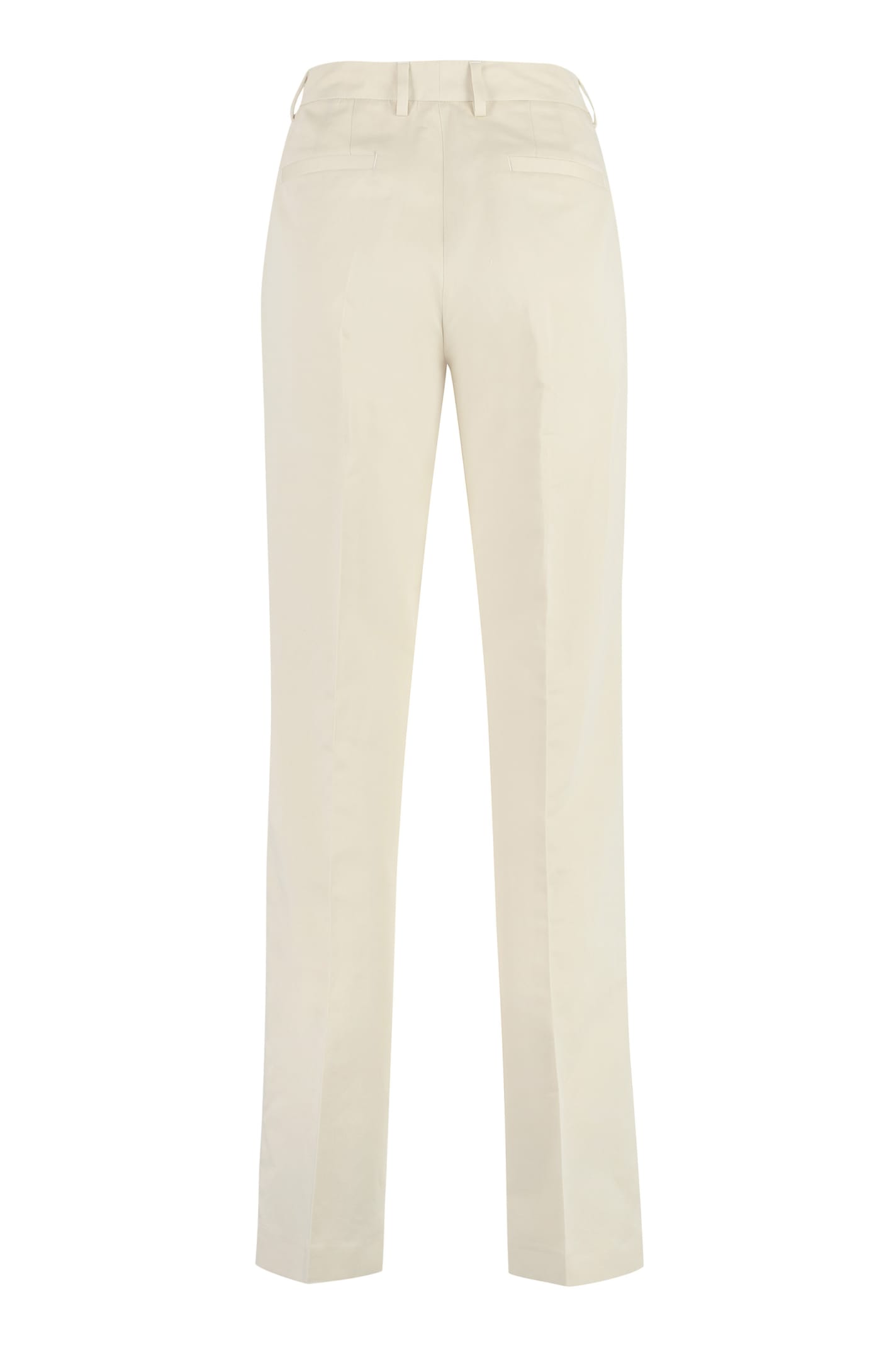 Shop Pt01 Ambra Cotton-linen Trousers In Panna