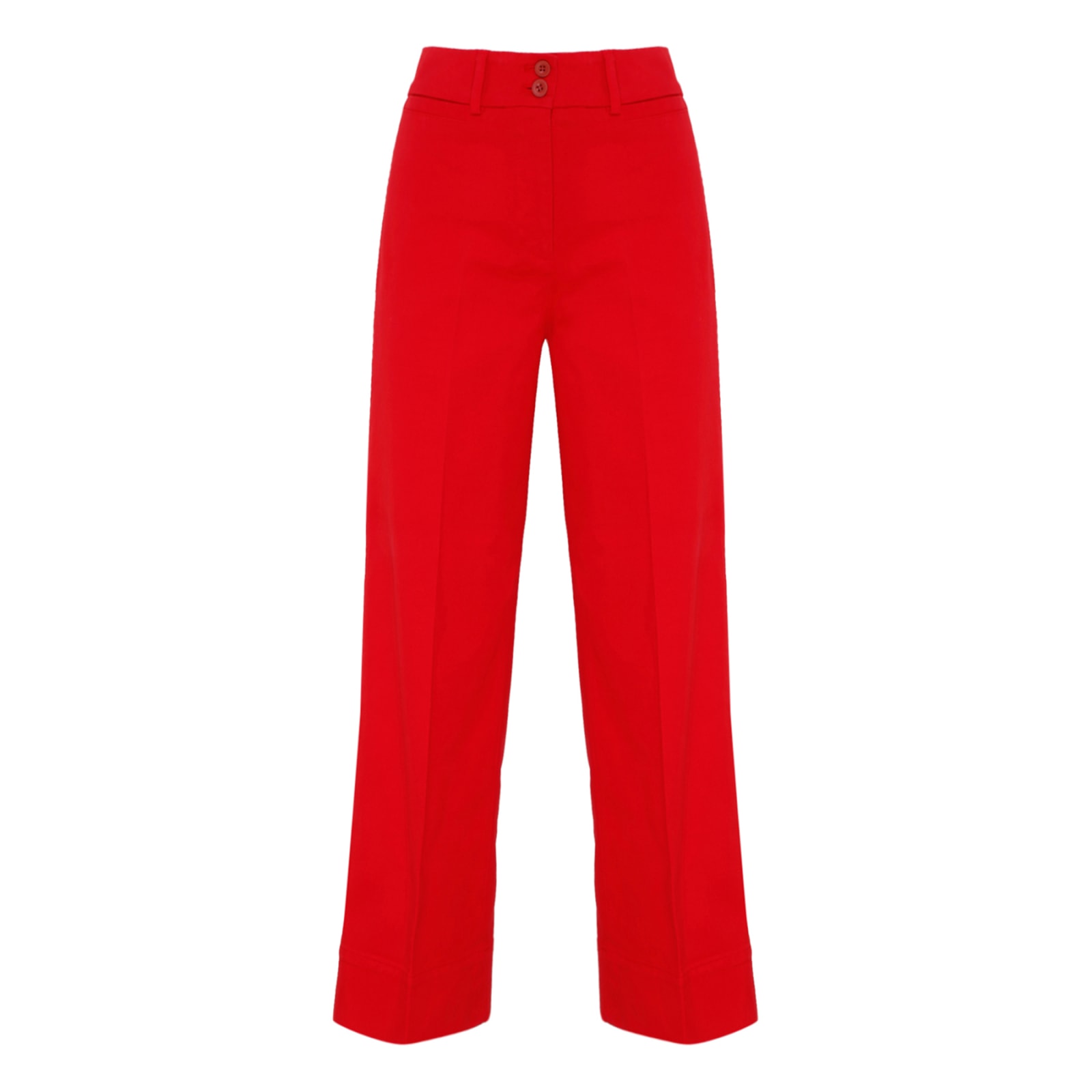 QL2 Red Sibilla Cotton Blend High Waist Pants