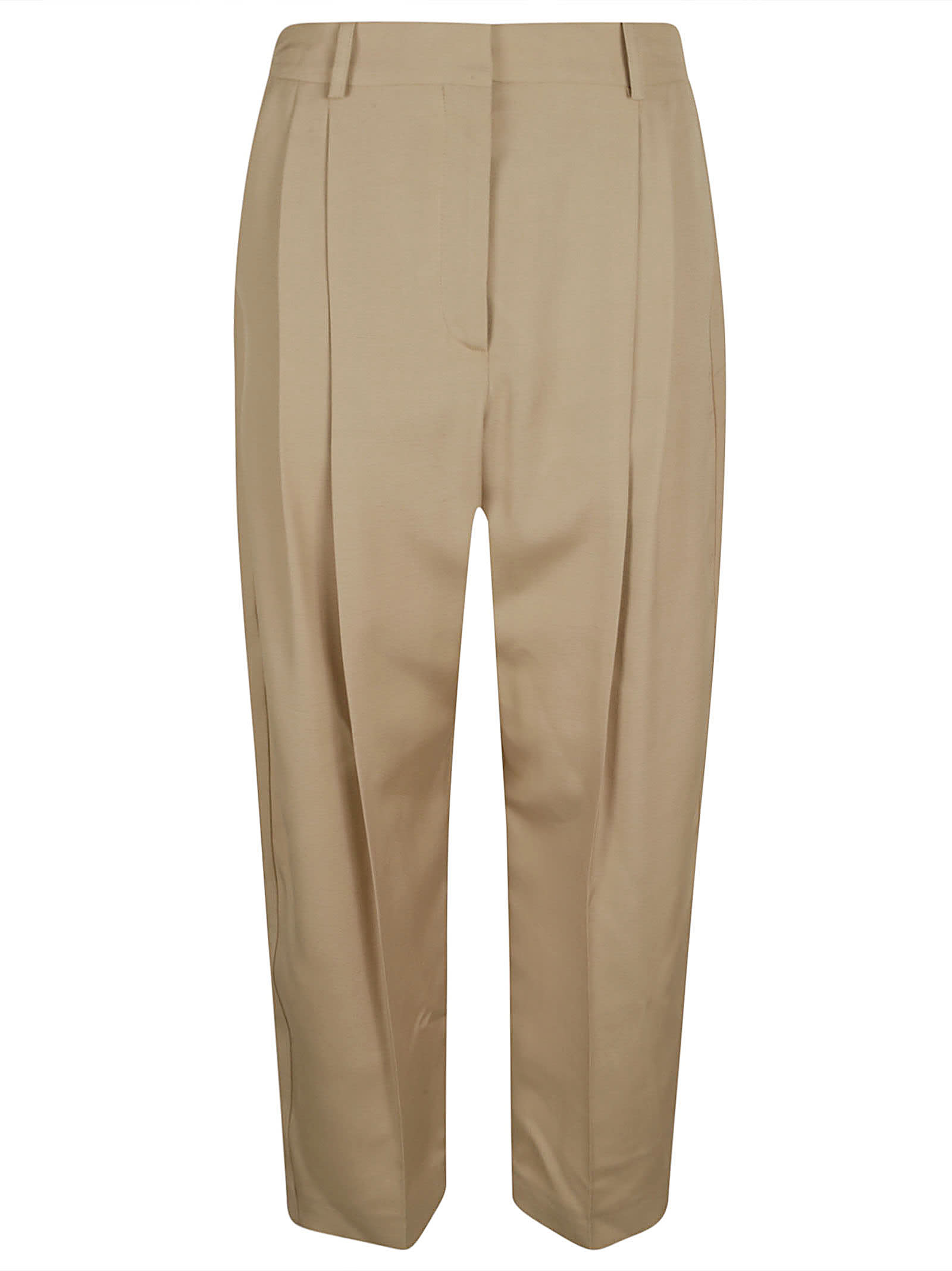 Shop Stella Mccartney Iconic Cropped Trousers In Sand