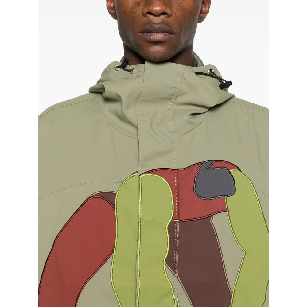 Kidsuper Graphic-print Hooded Jacket In Green