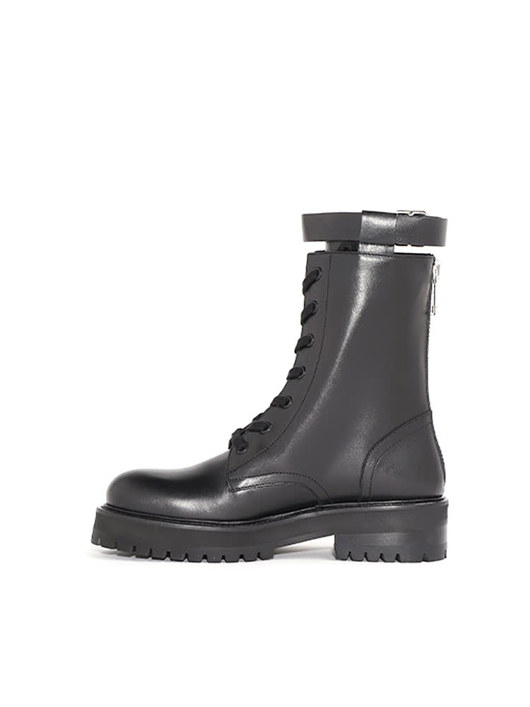 Shop Dondup Leather And Rubber Ankle Boots In Black