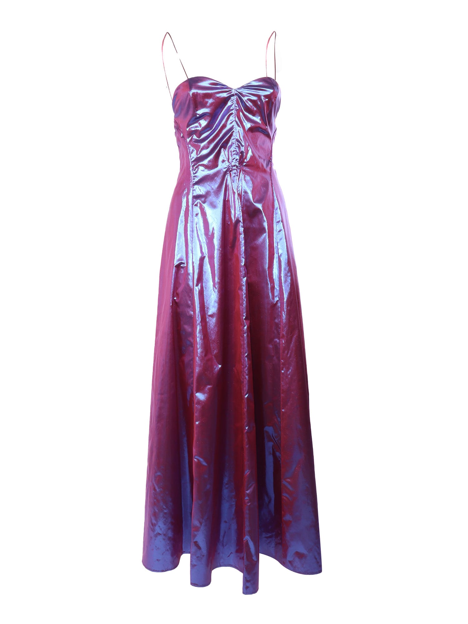 Shop Forte Forte Long Metallic Dress In Purple