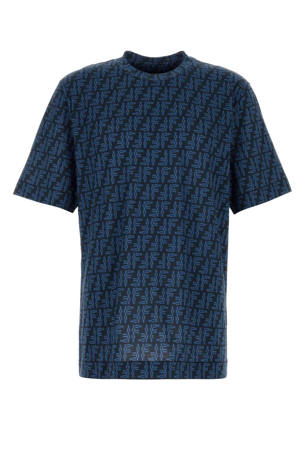 Shop Fendi Ff Labyrinth T-shirt In Blue