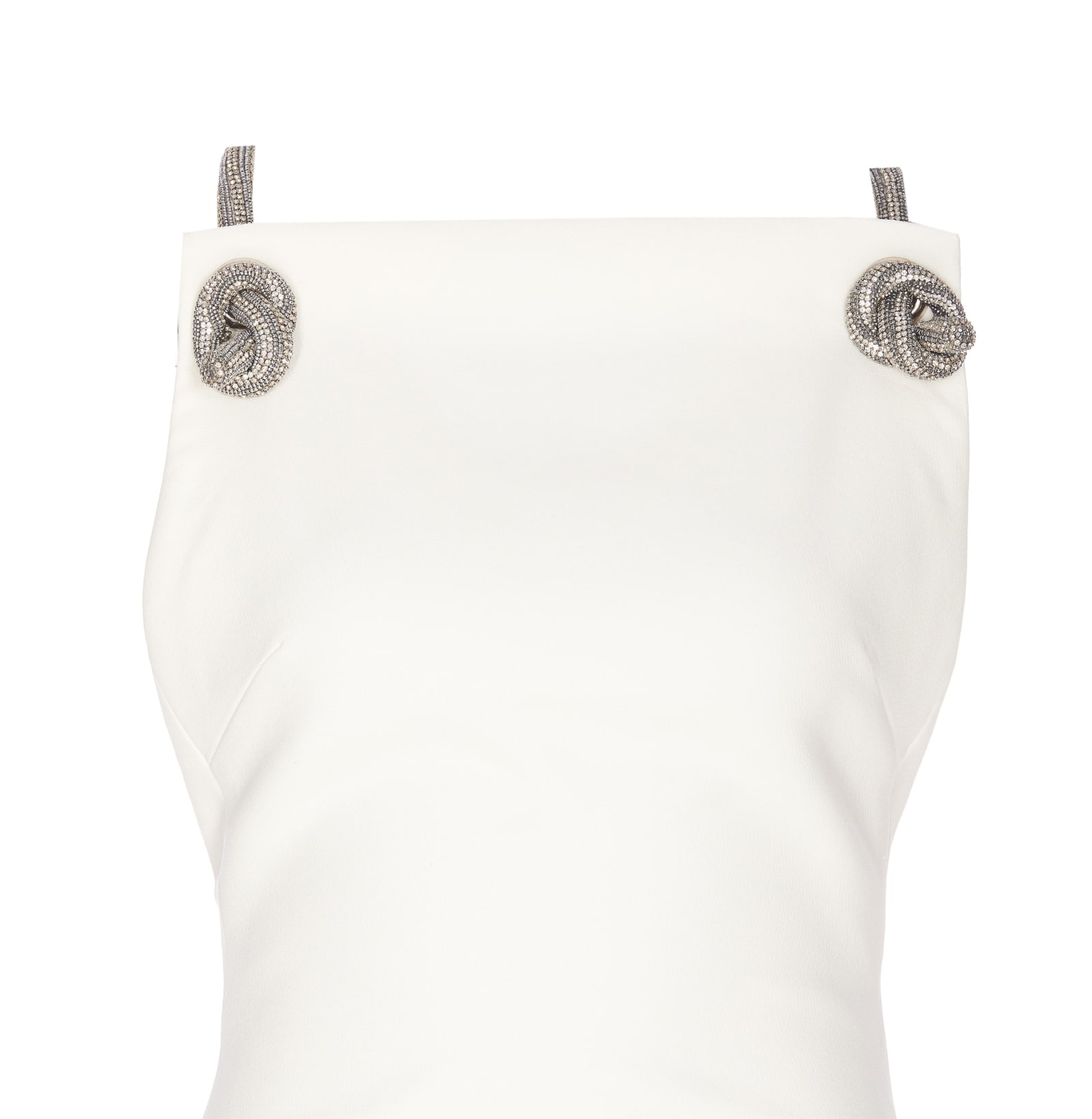 Shop Versace Jeweled Mini Dress In Optical White