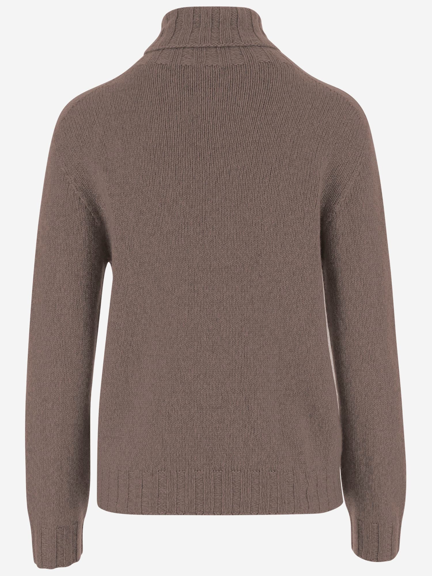 Oliver Lattughi Turtleneck Ribbed Sweater In Brown