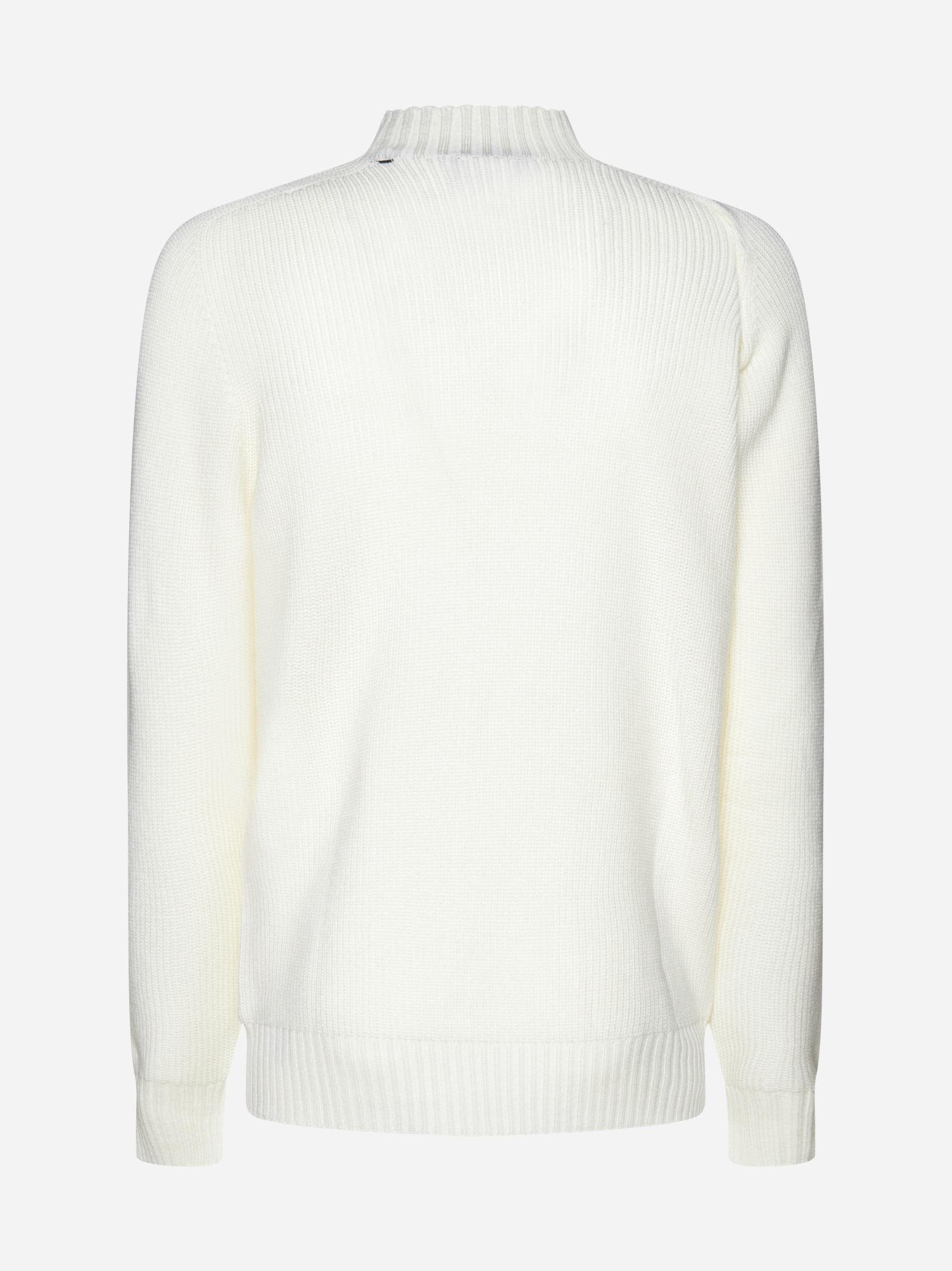 Gran Sasso Virgin Wool Mock Neck Sweater In White