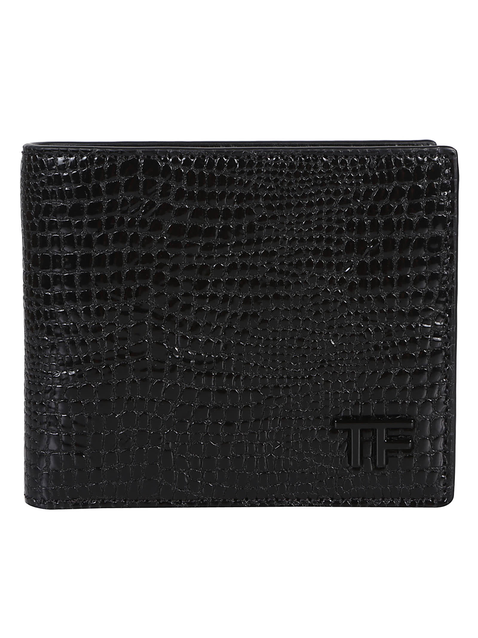 Shop Tom Ford Logo Plaque Wallet In Black