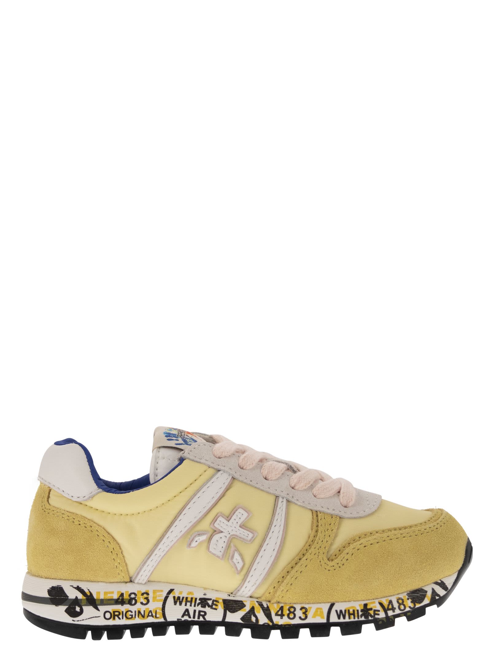 Shop Premiata Sky - Suede And Nylon Trainers In Yellow